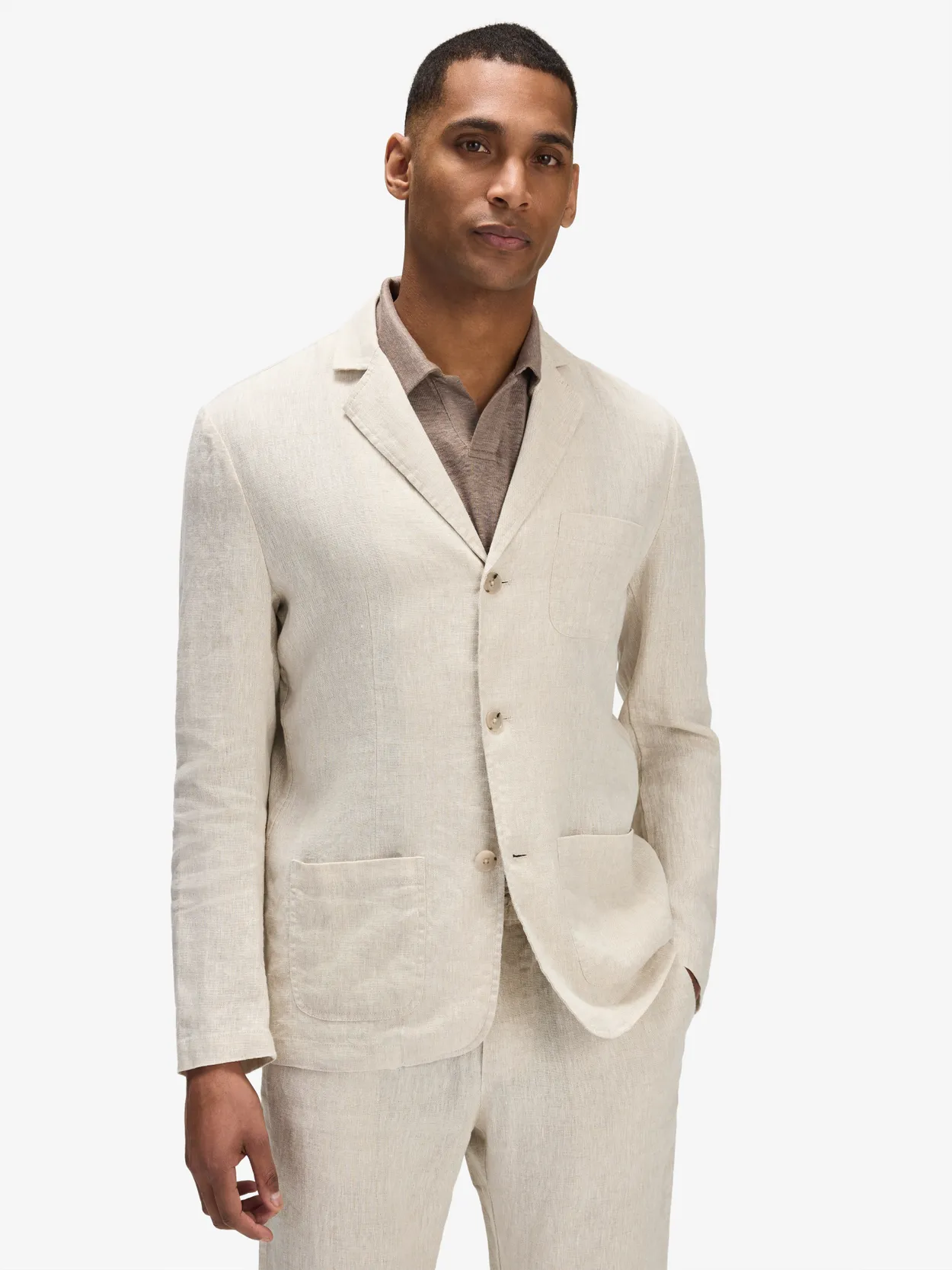 Image number 1 for product Sand Casual Fit Linen Suit