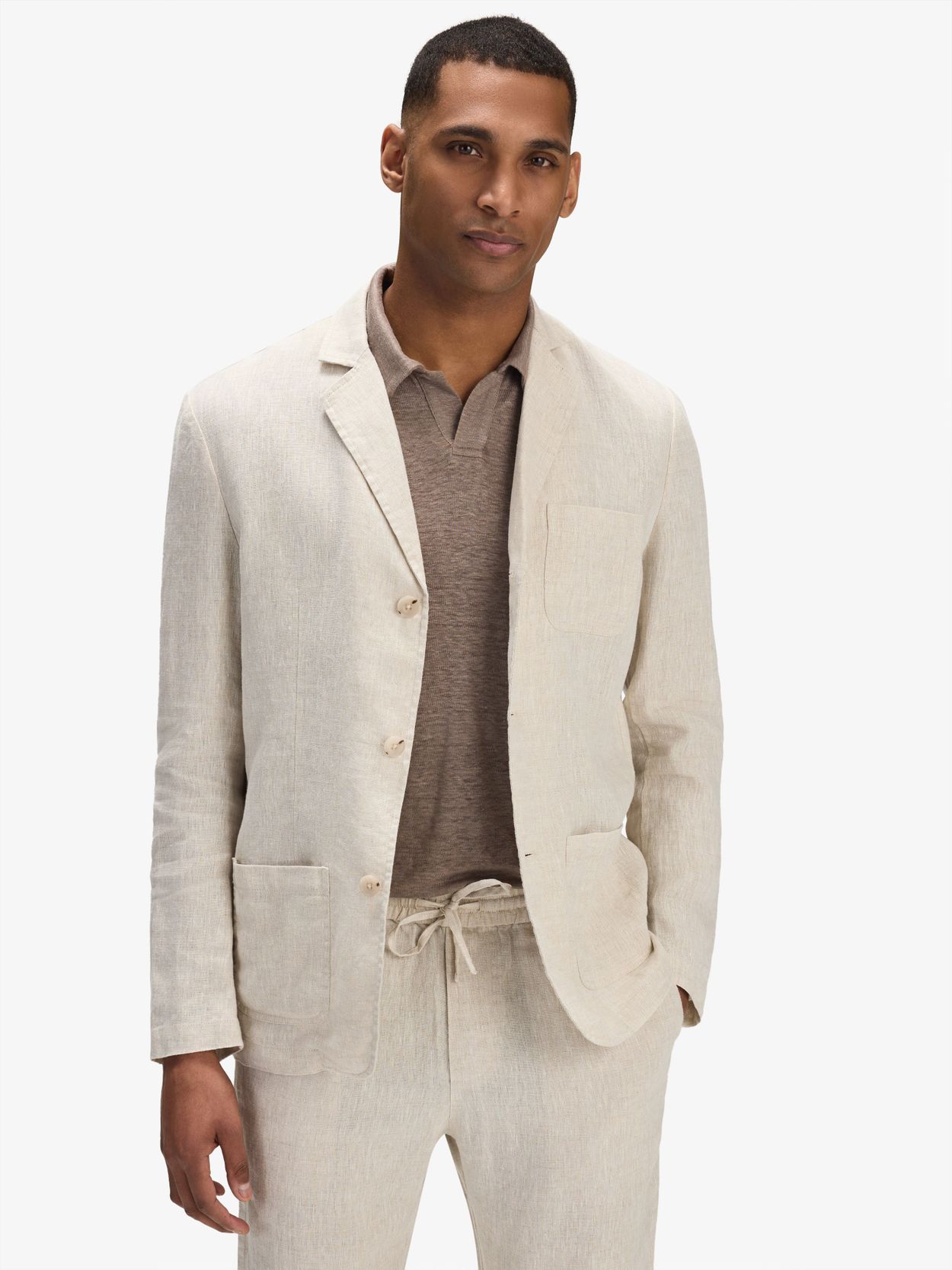 Image number 6 for product Sand Casual Fit Linen Suit