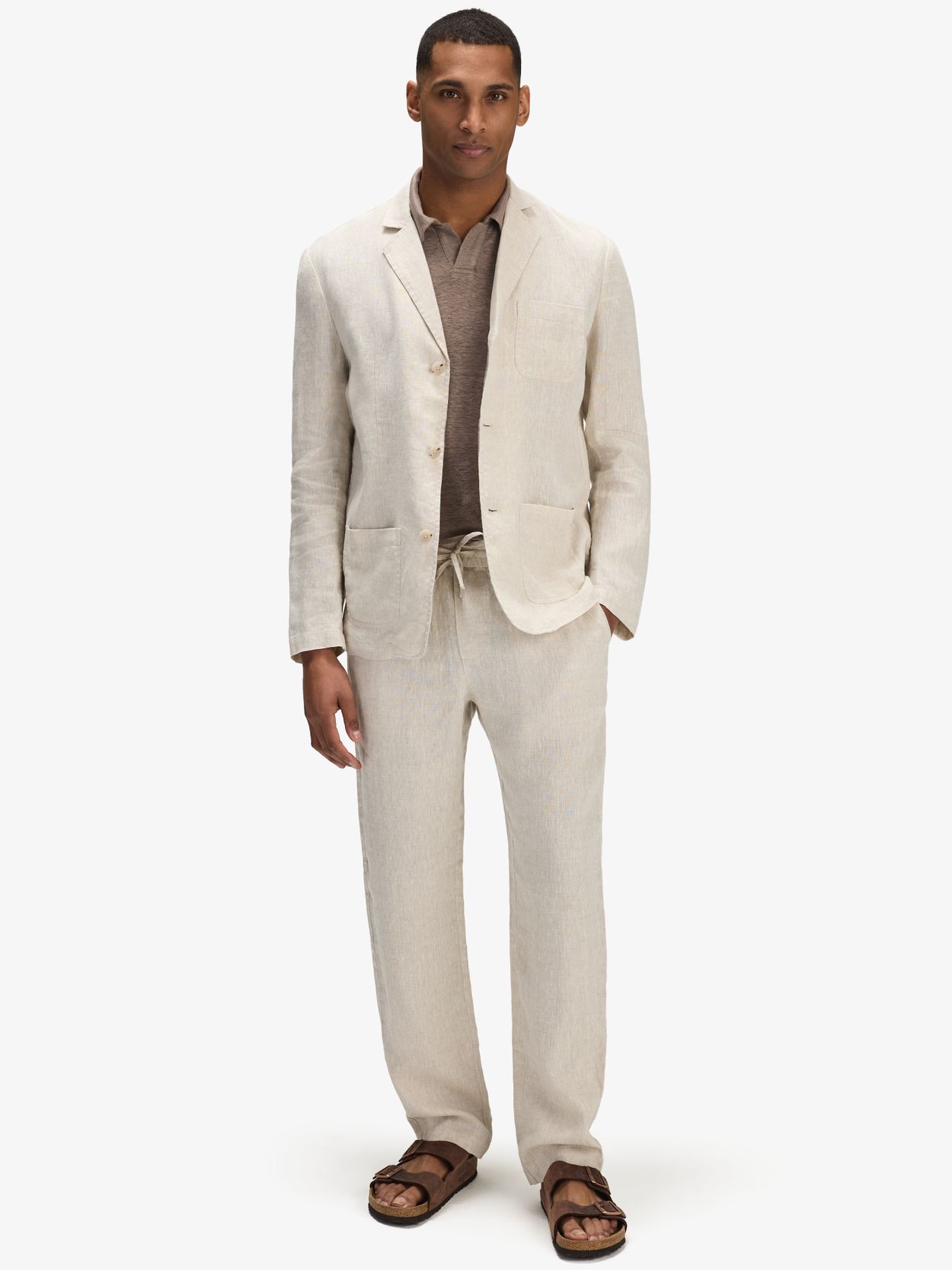 Image number 2 for product Sand Casual Fit Linen Suit