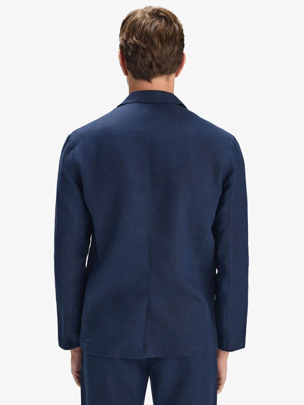 Image number 4 for product Navy Blue Casual Fit Linen Suit