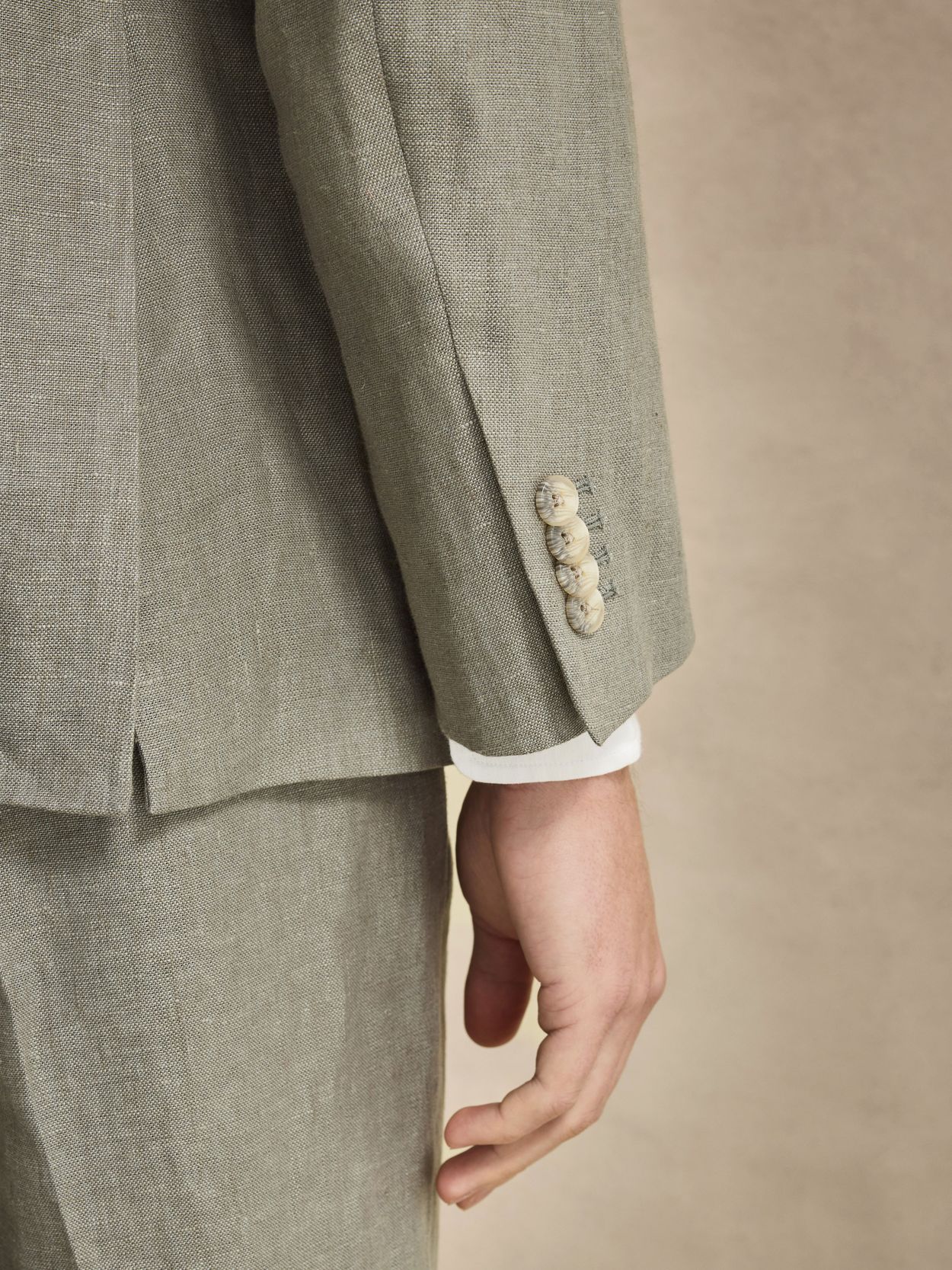 Image number 4 for product Grøn Jakkesæt Hør