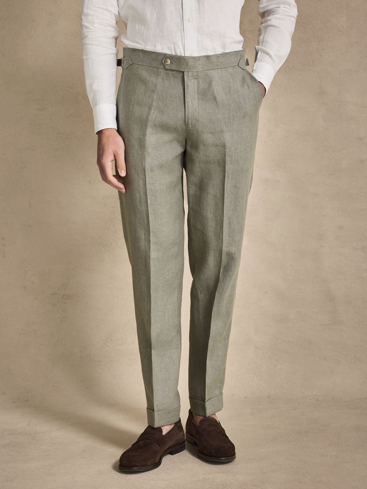 Image number 7 for product Grøn Jakkesæt Hør