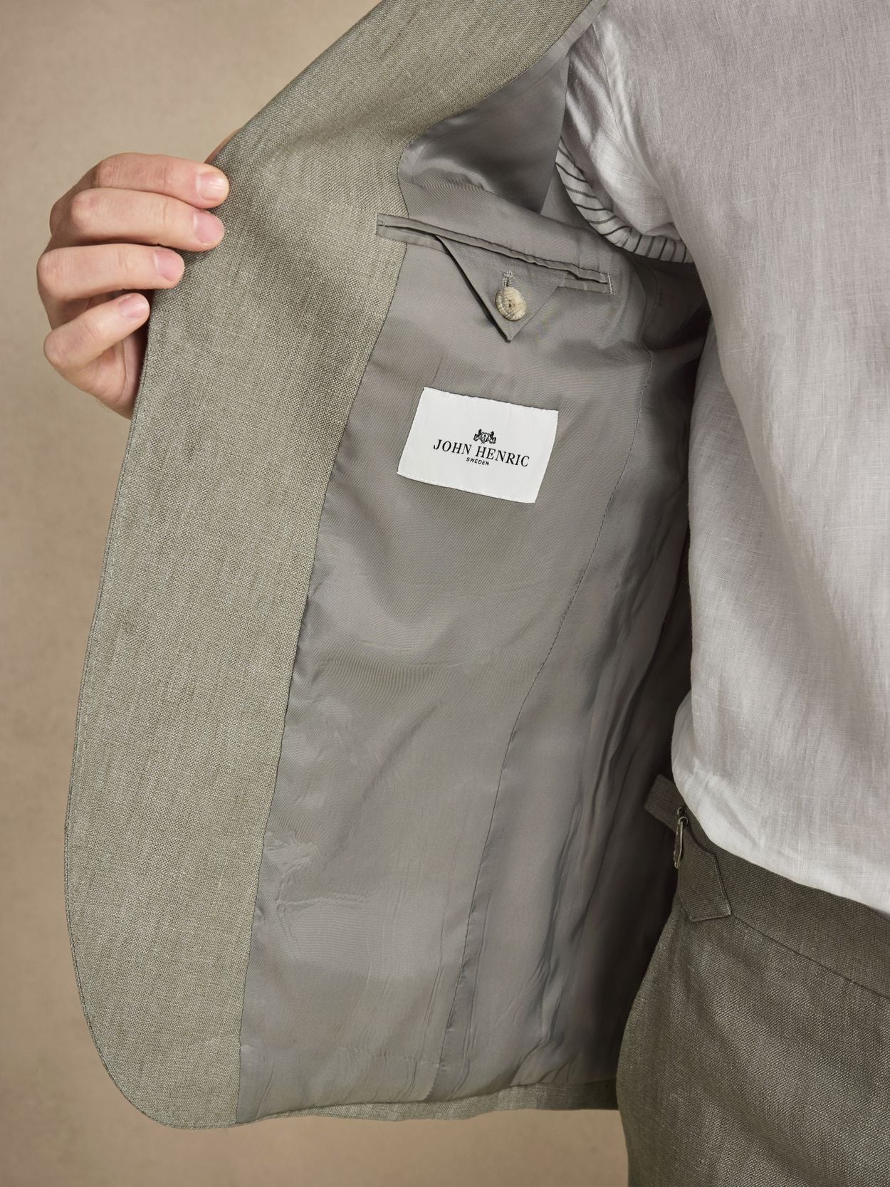 Image number 5 for product Grøn Jakkesæt Hør