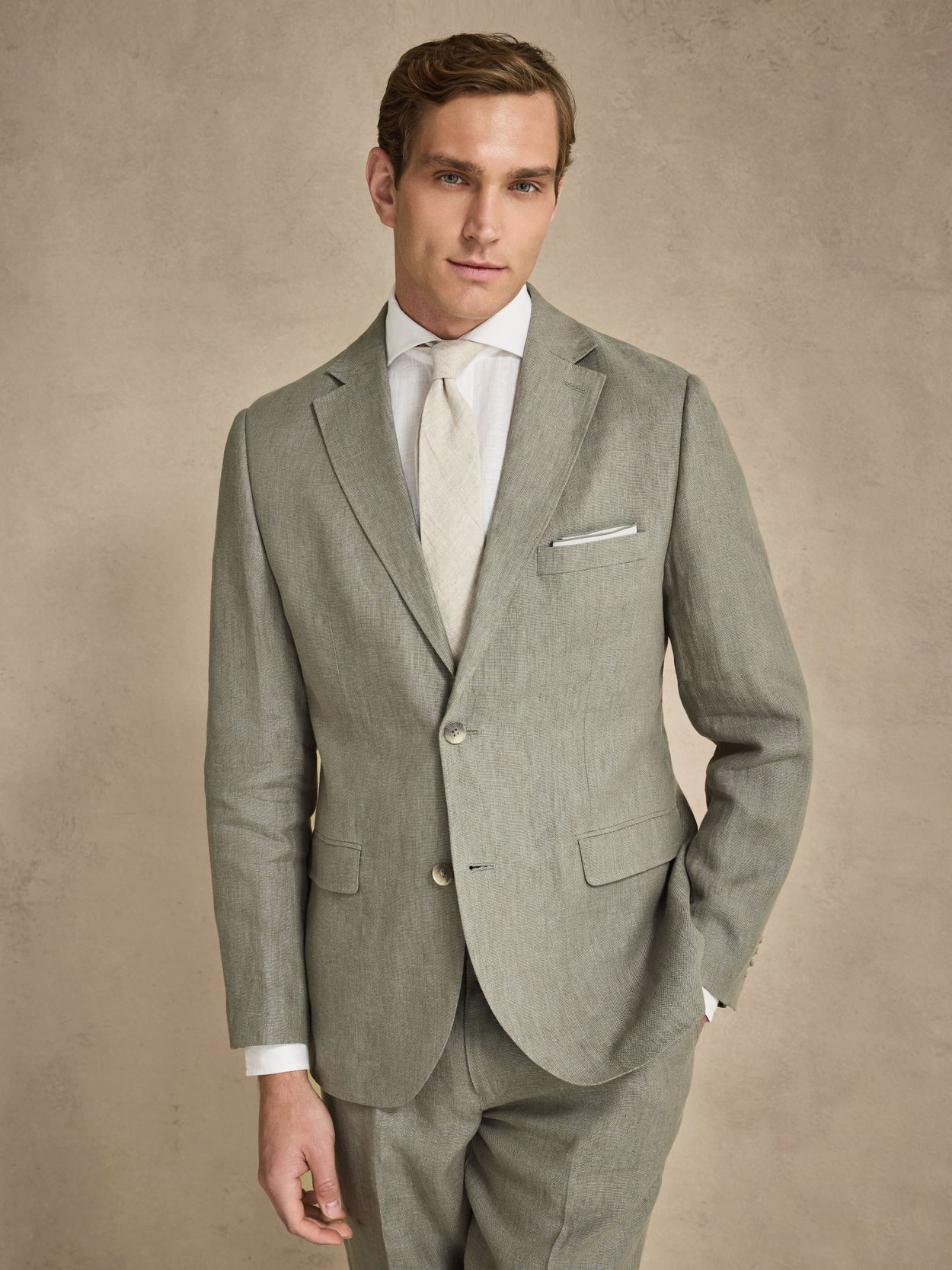 Image number 2 for product Green Linen Suit