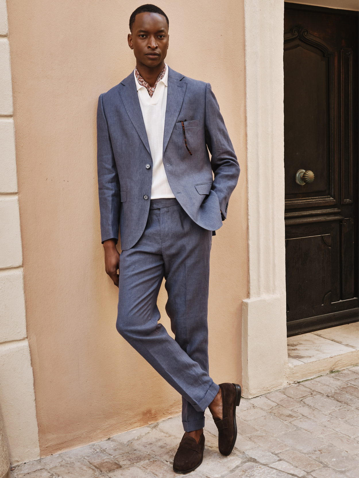 Image number 7 for product Blue Linen Suit
