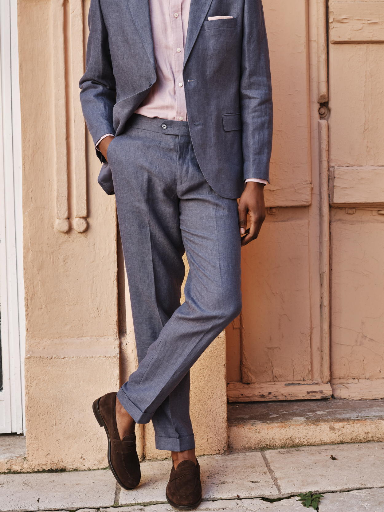 Image number 4 for product Blue Linen Suit