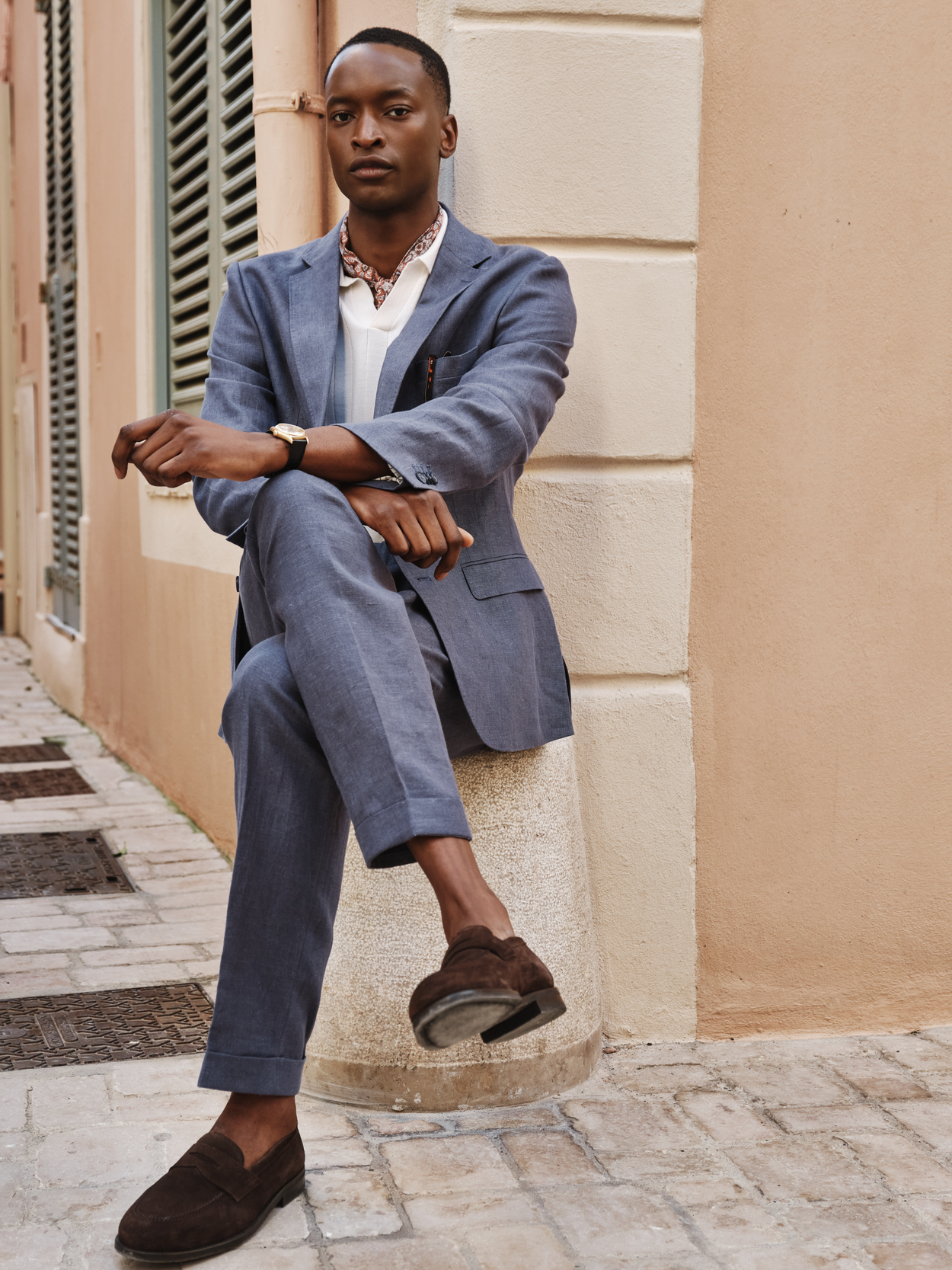 Image number 8 for product Blue Linen Suit