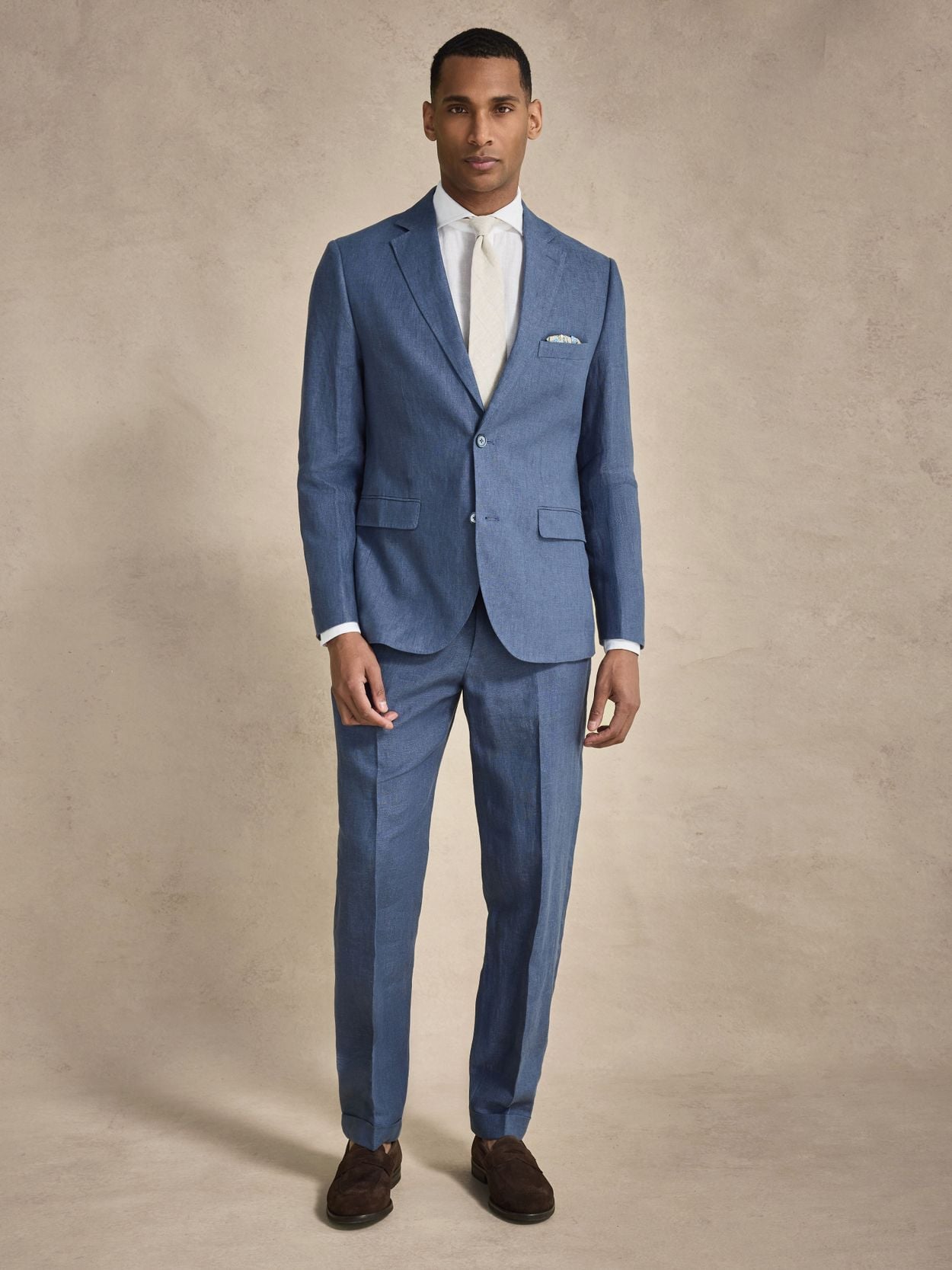 Image number 16 for product Blå Jakkesæt Hør