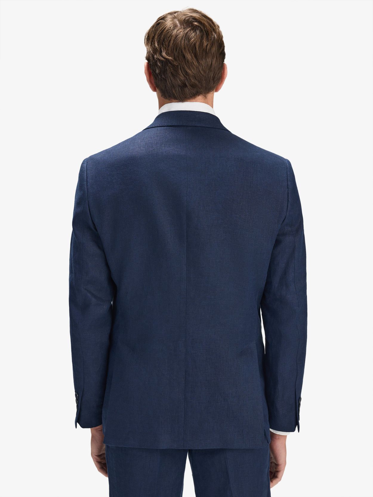 Image number 4 for product Marineblauer Doppelreihiger Leinenanzug mit Hemd