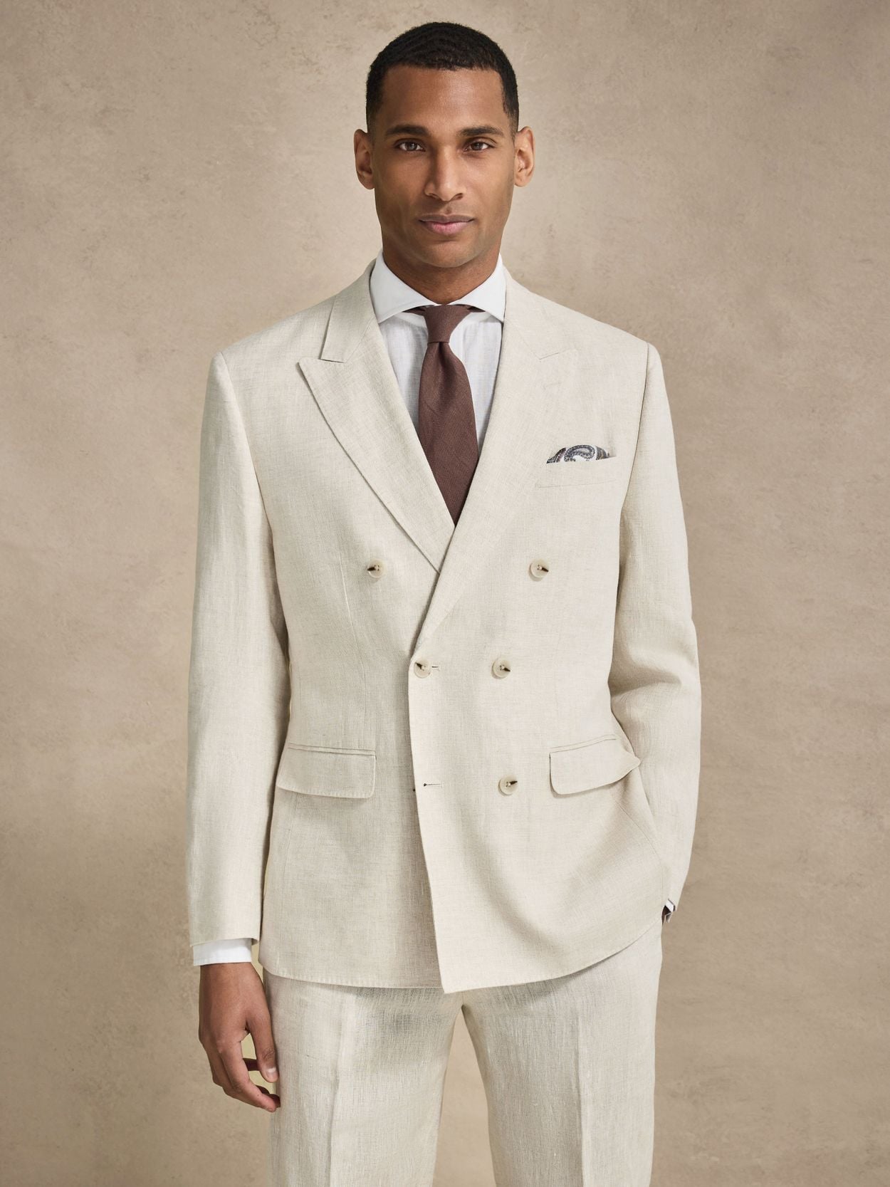 Image number 2 for product Zand Dubbel Geplooid Linnen Pak