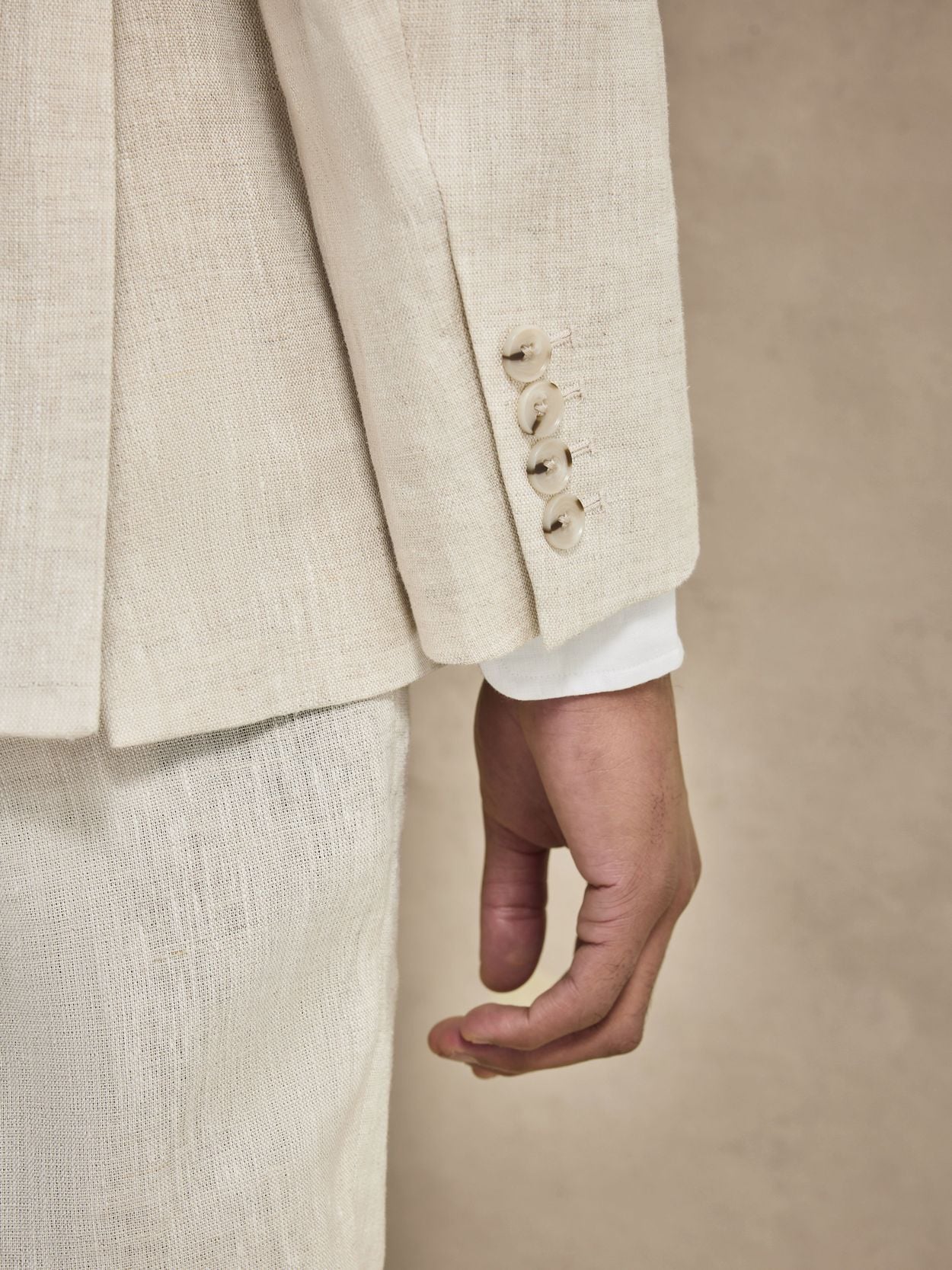 Image number 4 for product Zand Dubbel Geplooid Linnen Pak