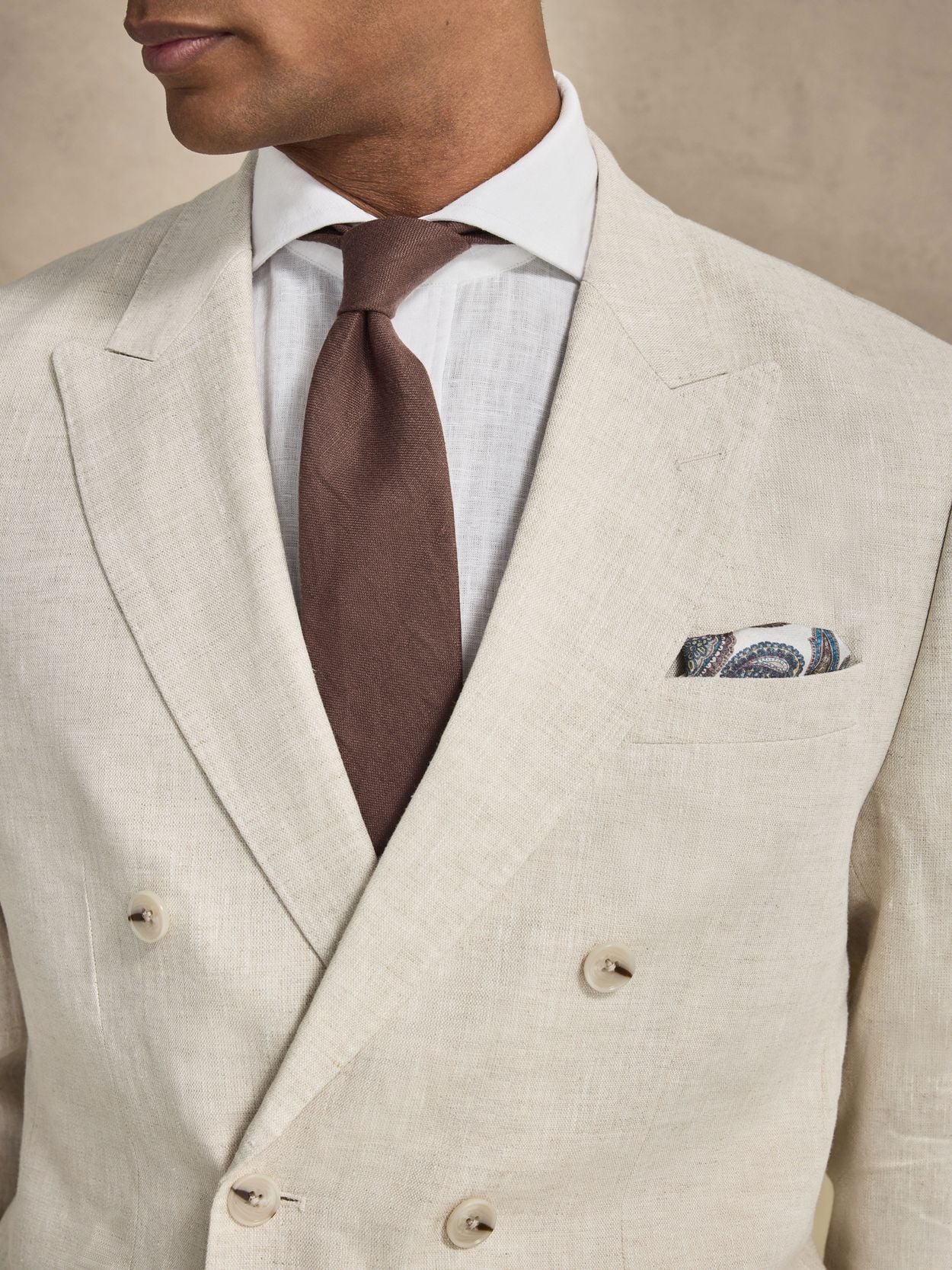 Image number 3 for product Sand Dobbelt Radet Hør Jakkesæt