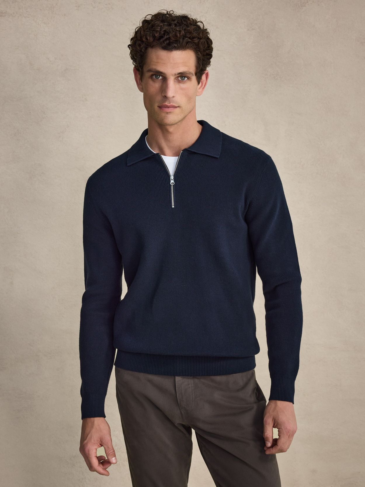 Cotton Zip Polo Shirt - Buy online | John Henric