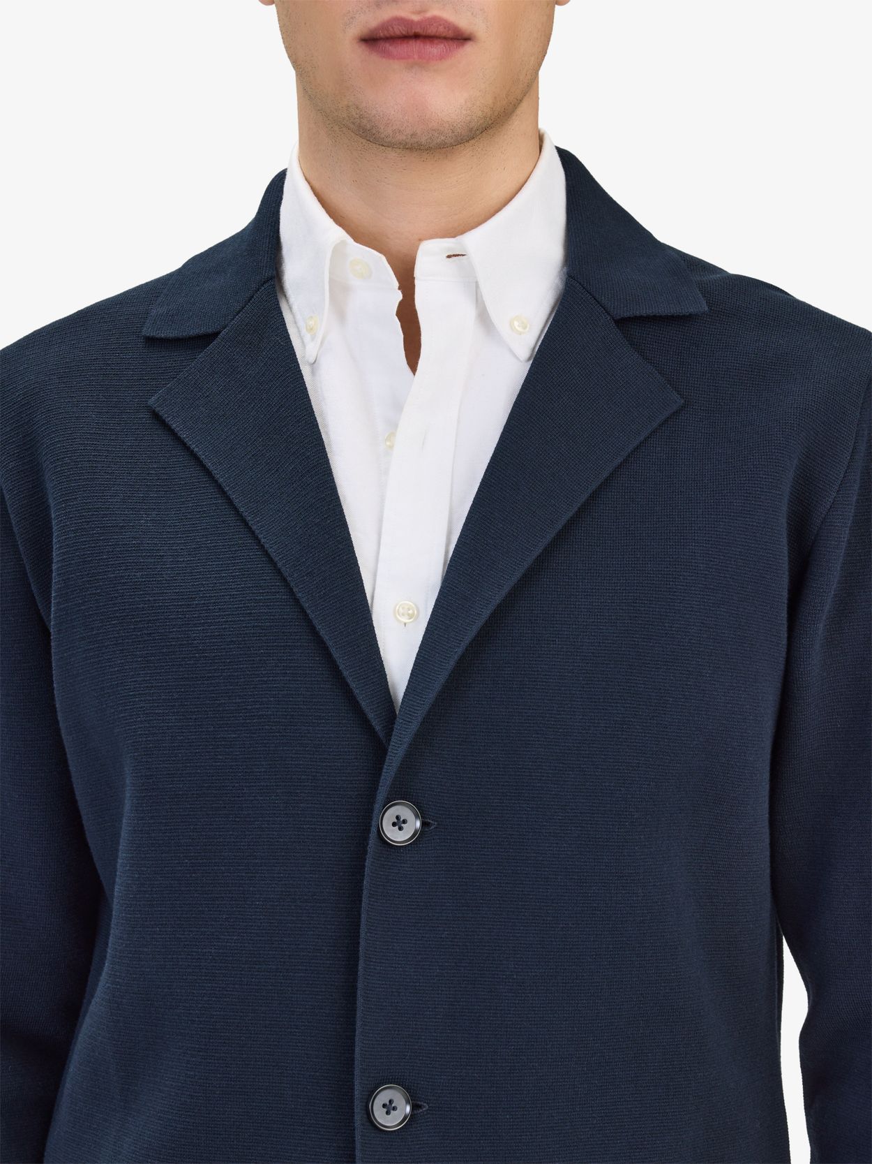 Navy Blue Blazer - Cotton Knitted - Buy online | John Henric display picture 1
