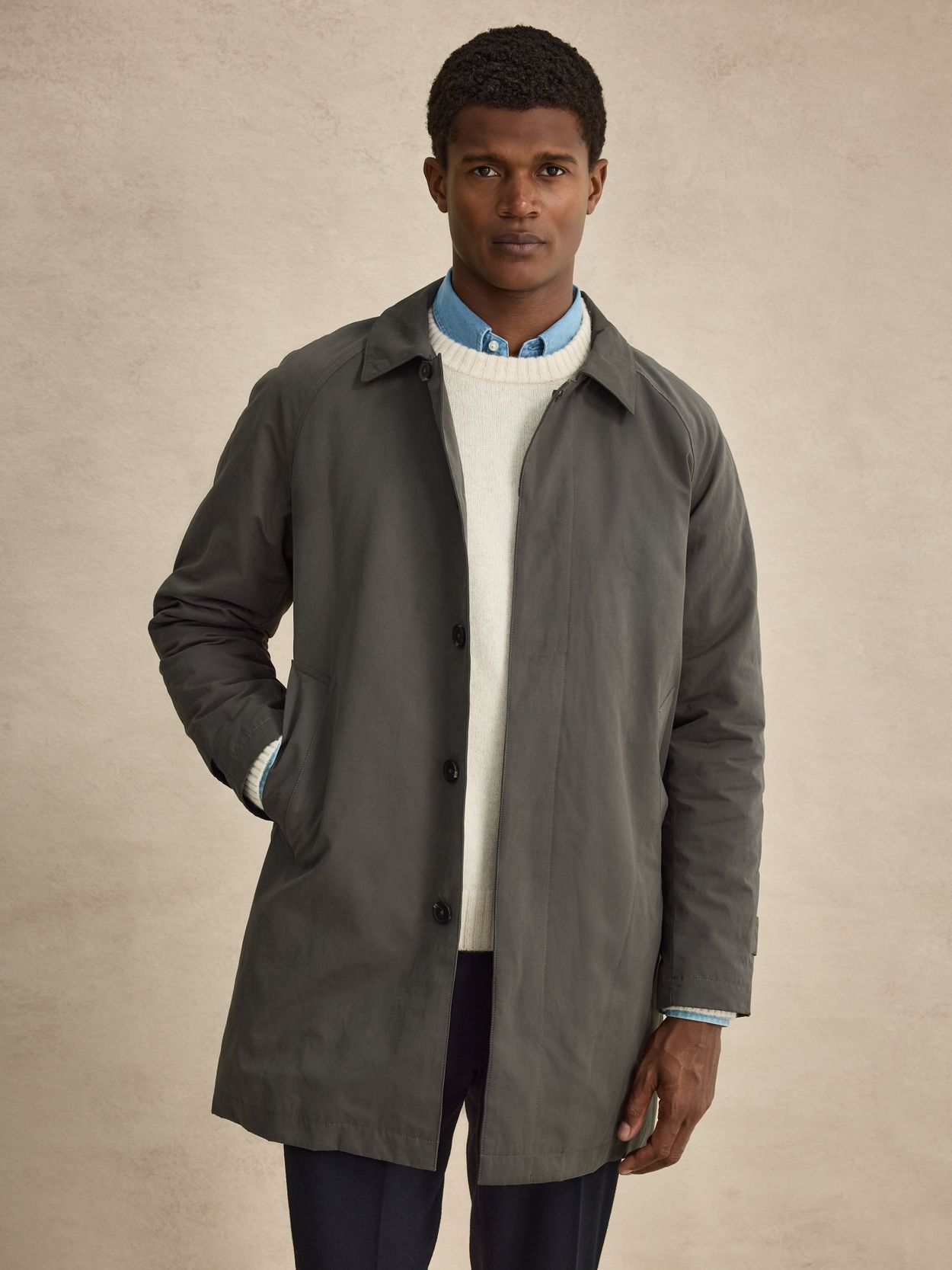 John Henric Men's Green Car Coat Size M