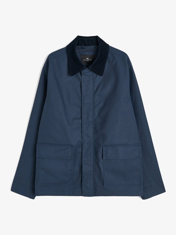 Dunkelblaue Gewachste Jacke