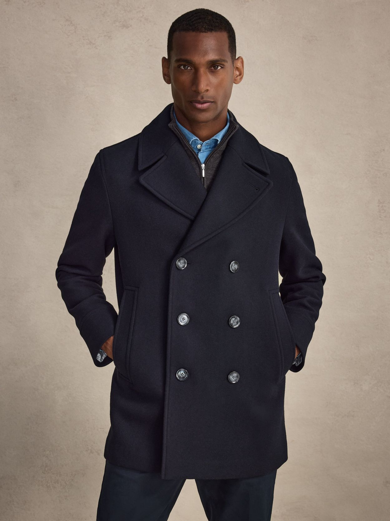 ハイク HYKE DOUBLE FACE PEA COAT(NAVY) DOUBLE FACE PEA COAT 17467 | HYKE (Women