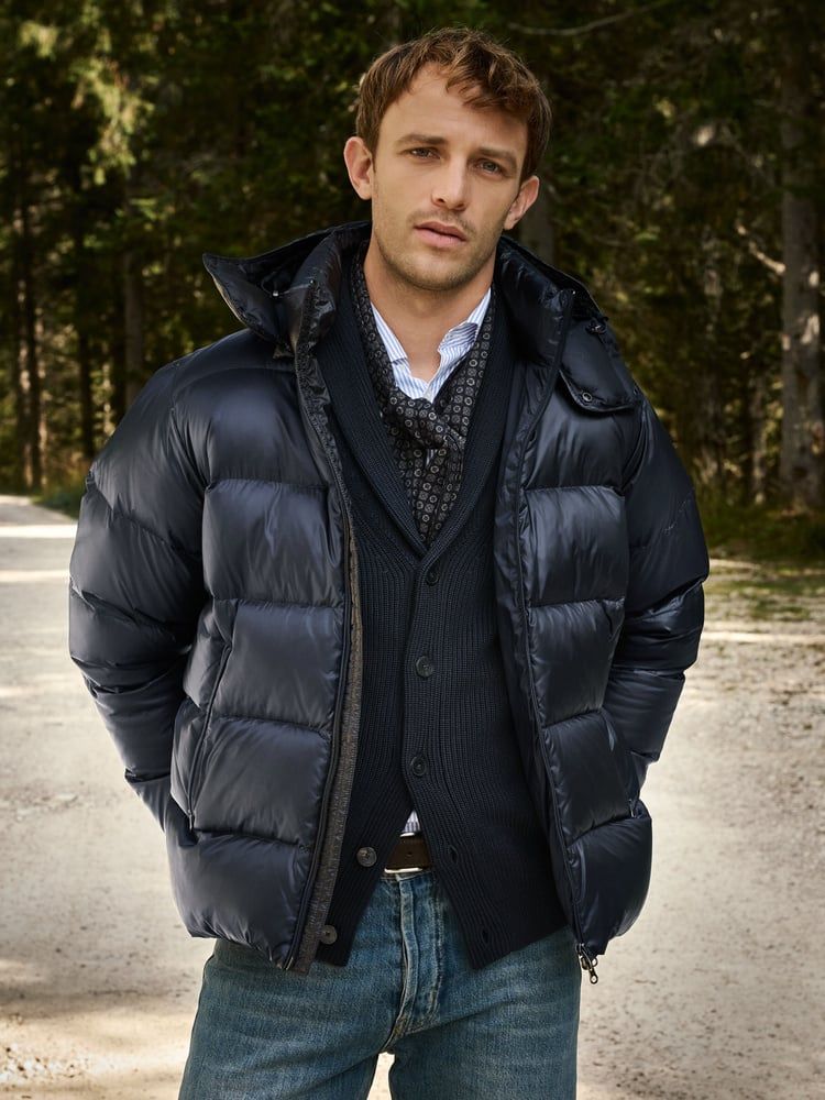 Navy Blue Puffer Jacket