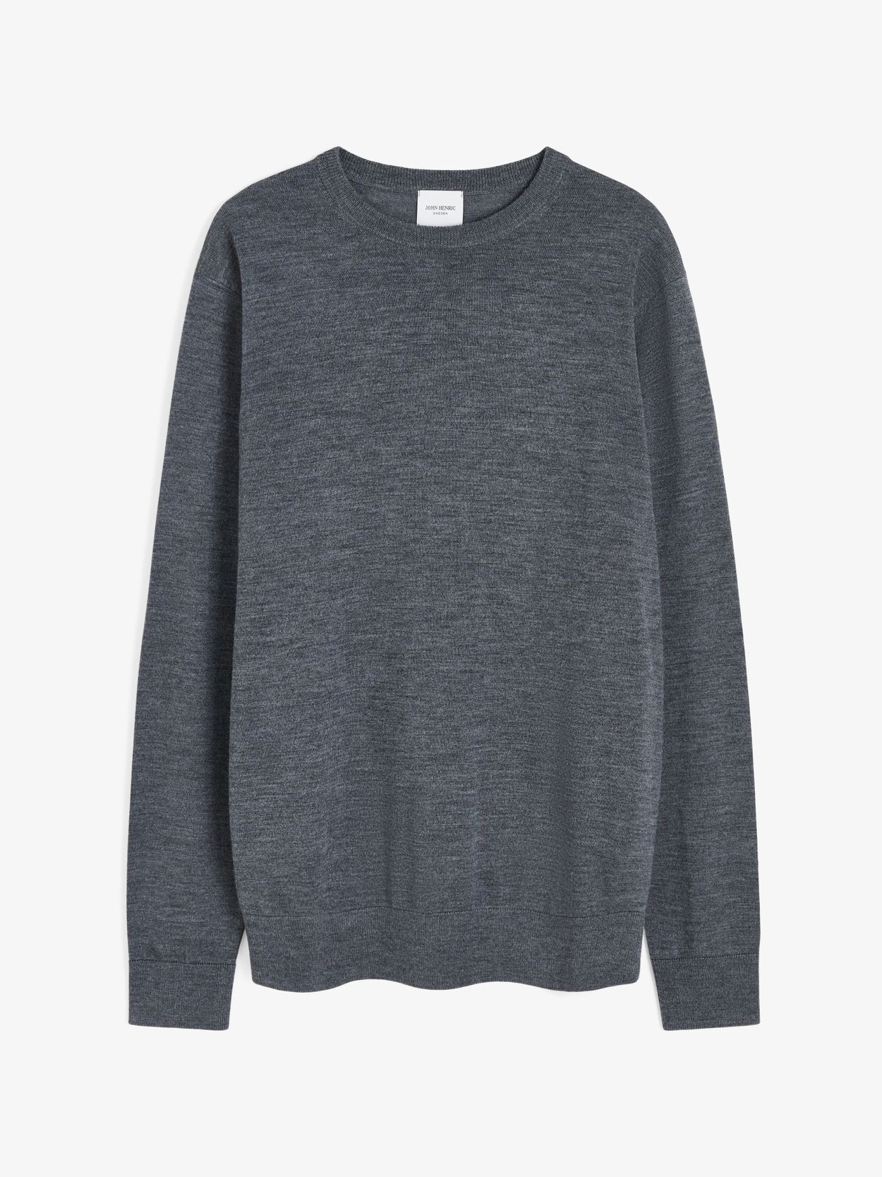 Grey Sweater - Merino Wool Crew Neck - Buy online | John Henric