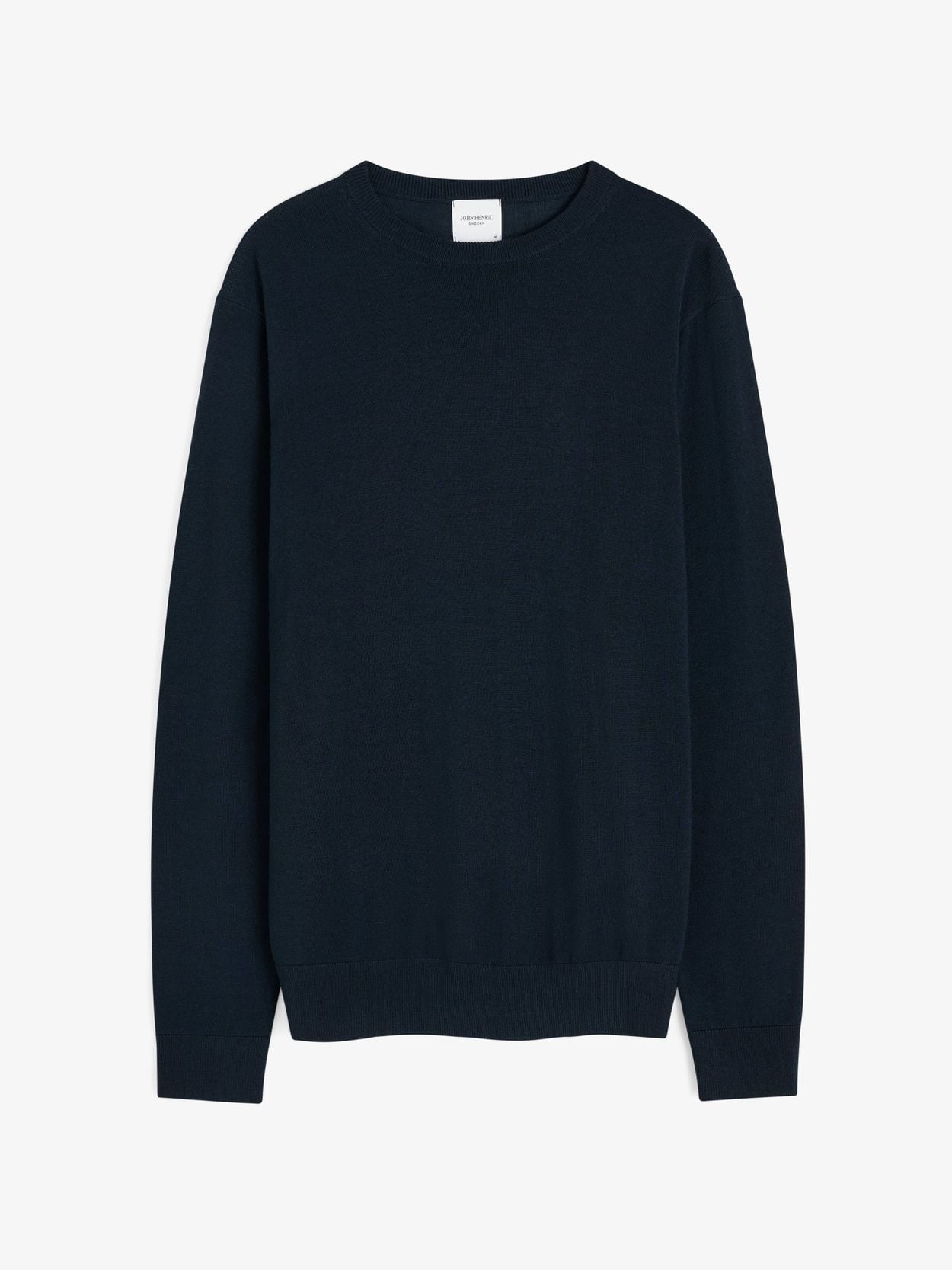 Navy Blue Sweater - Merino Wool Crew Neck - Buy online | John Henric