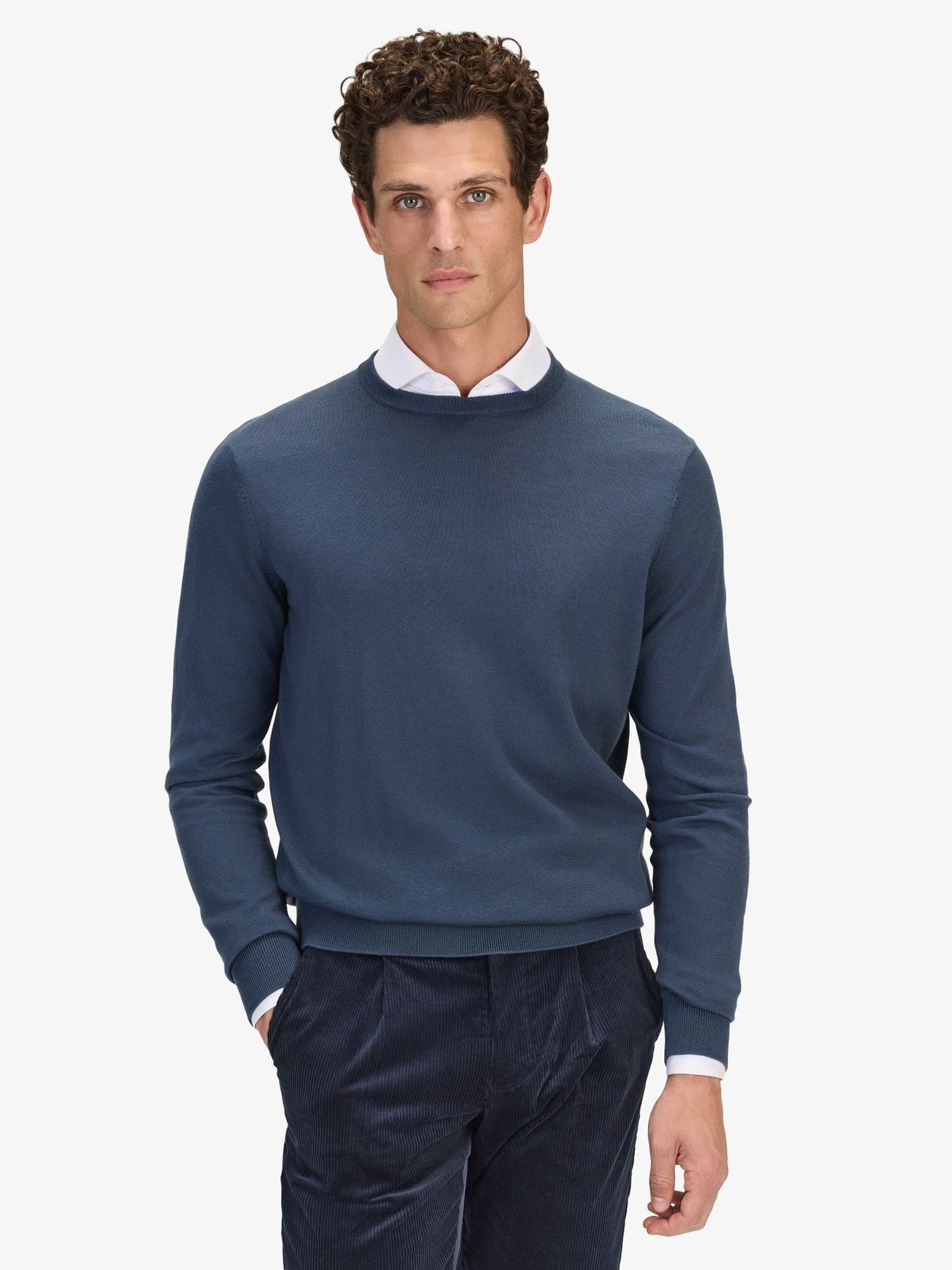 Blue Sweater - Merino Wool Crew Neck - Buy online