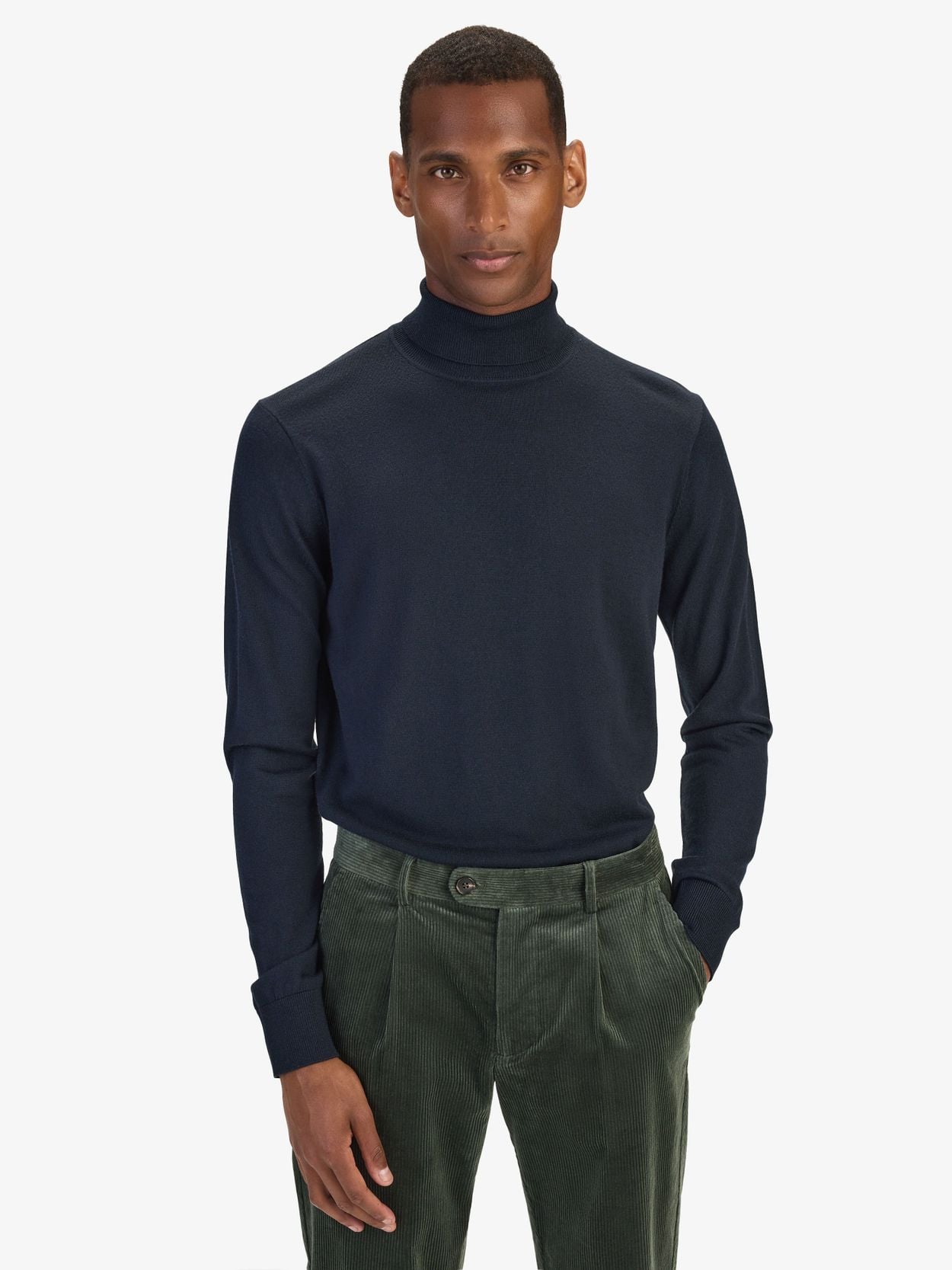 Navy Blue Turtleneck Regular Fit - Men's merino wool sweater - Buy
