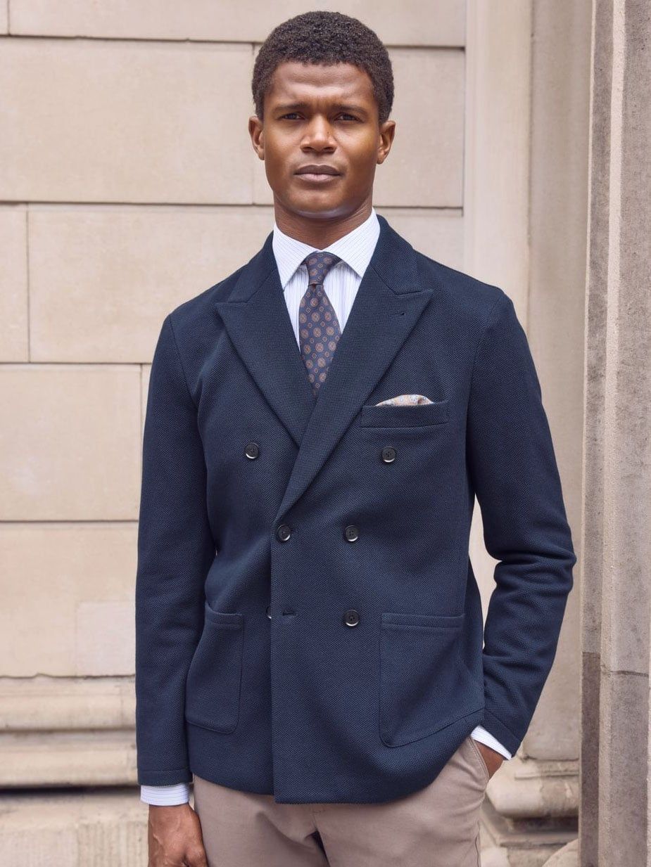 Double Breasted Suit With Patch Pocket DOUBLE-BREASTED WOOL BLEND