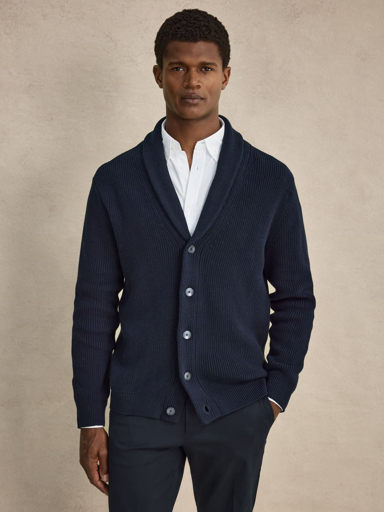 Navy Blue Cardigan - Cotton - Buy online | John Henric