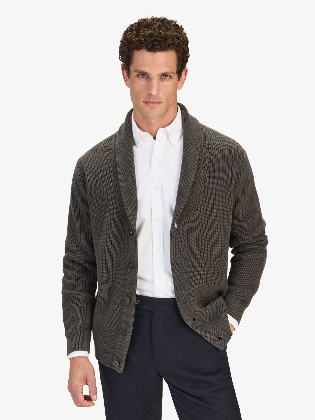 Cotton Cardigan Shawl Collar - Buy online | John Henric
