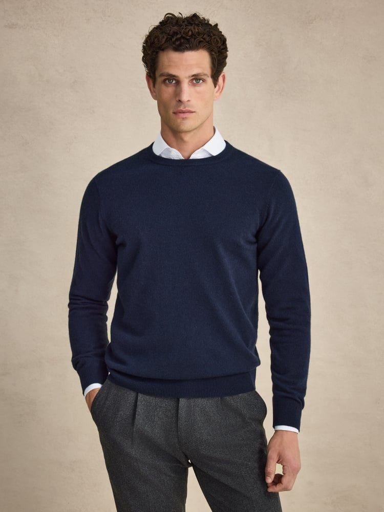 Navy Blue Cashmere Sweater