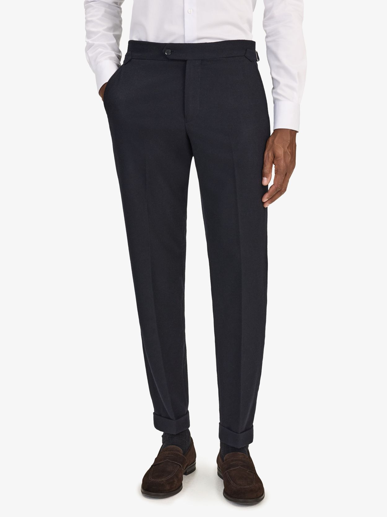 Navy Blue Dress Trousers - Woolmix Tailored Fit - Buy online | John Henric