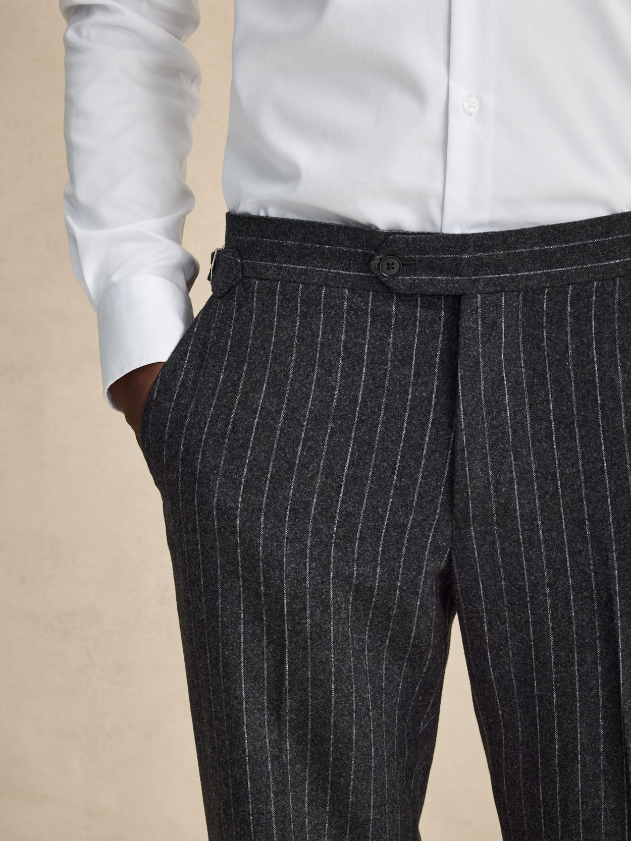 Pinstripe Flannel Trousers - Buy online | John Henric