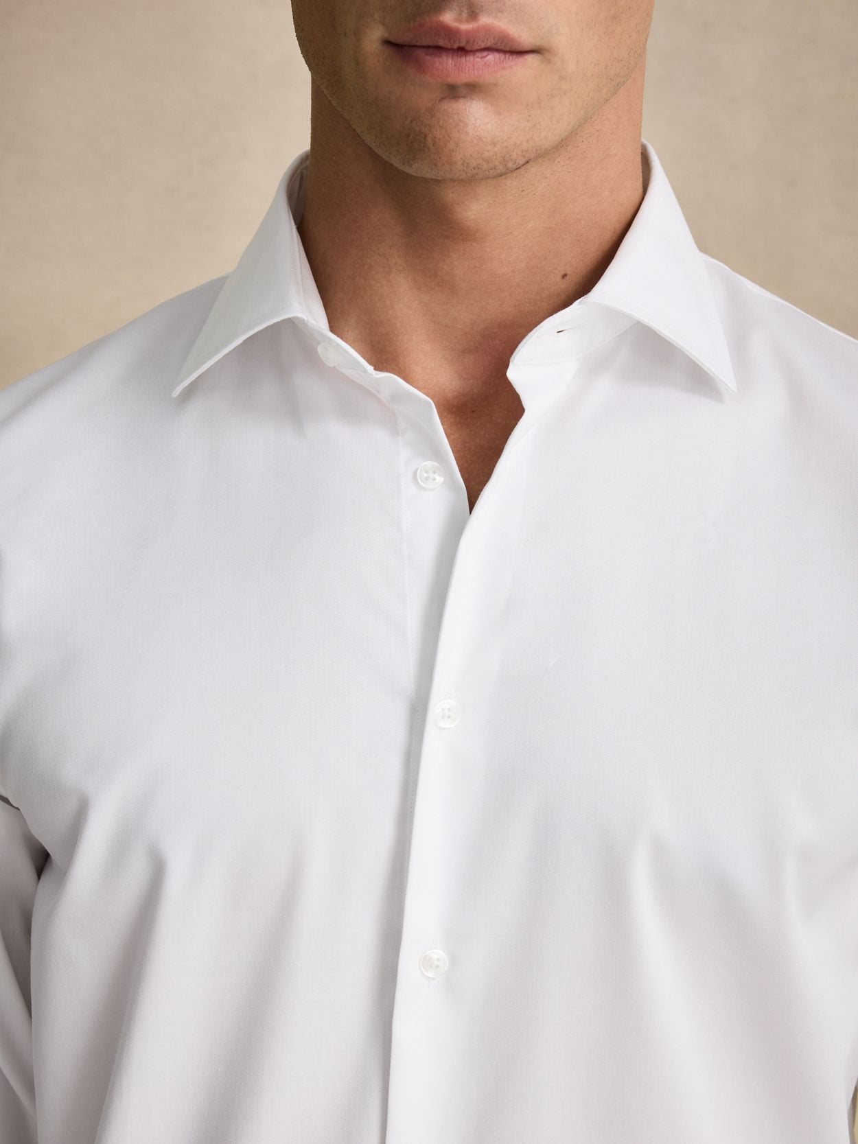 slim fit dress slacks Non-Iron Cotton Herringbone Point Collar French Cuff Dress Shirt main image 1