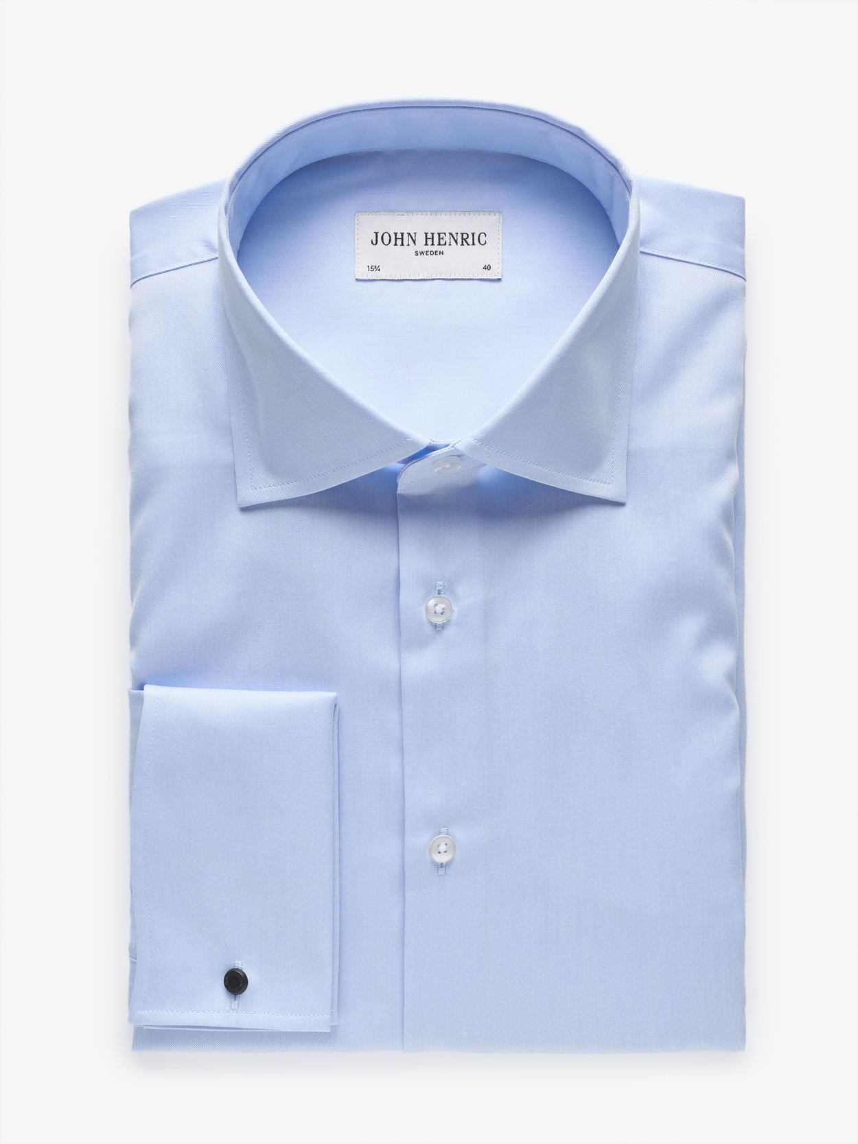 Light Blue Double Cuff Shirt - Cotton Twill Slim Fit - Buy online | John  Henric