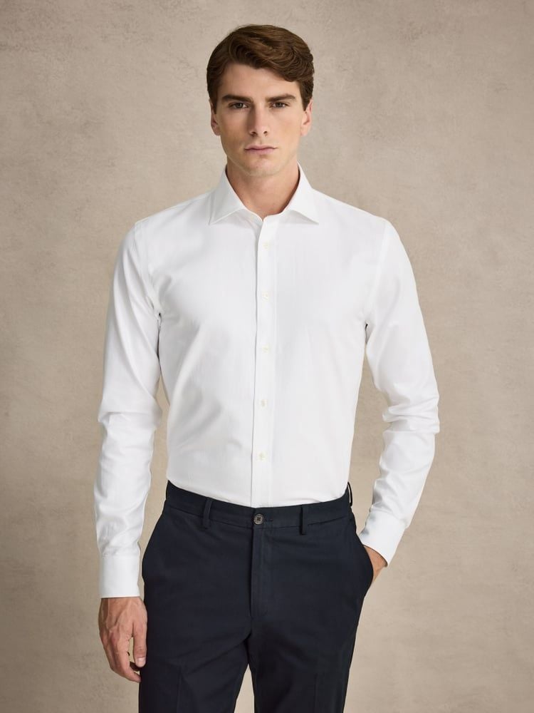 White Herringbone Shirt