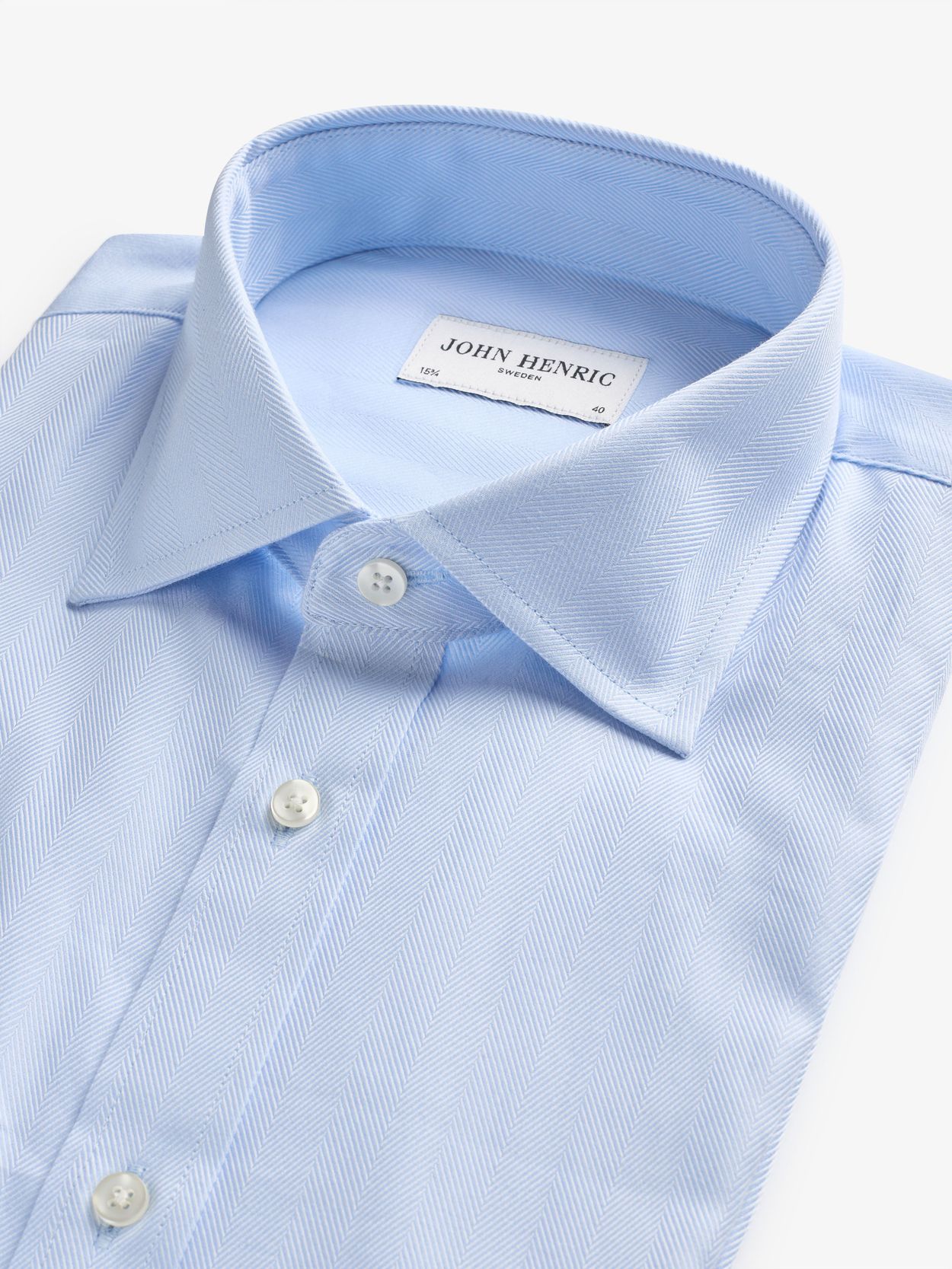 Light Blue Herringbone Shirt