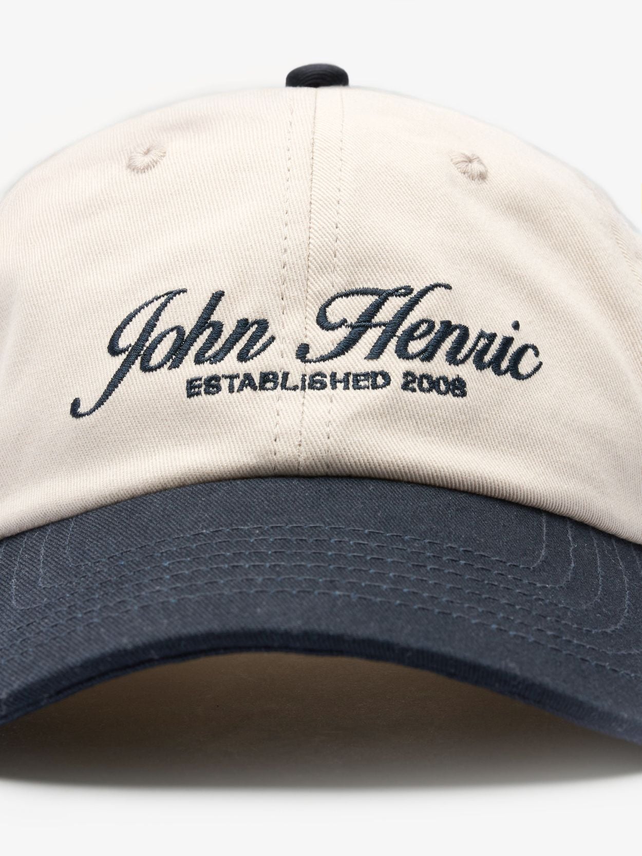 Beige & Blue Baseball Cap - Men