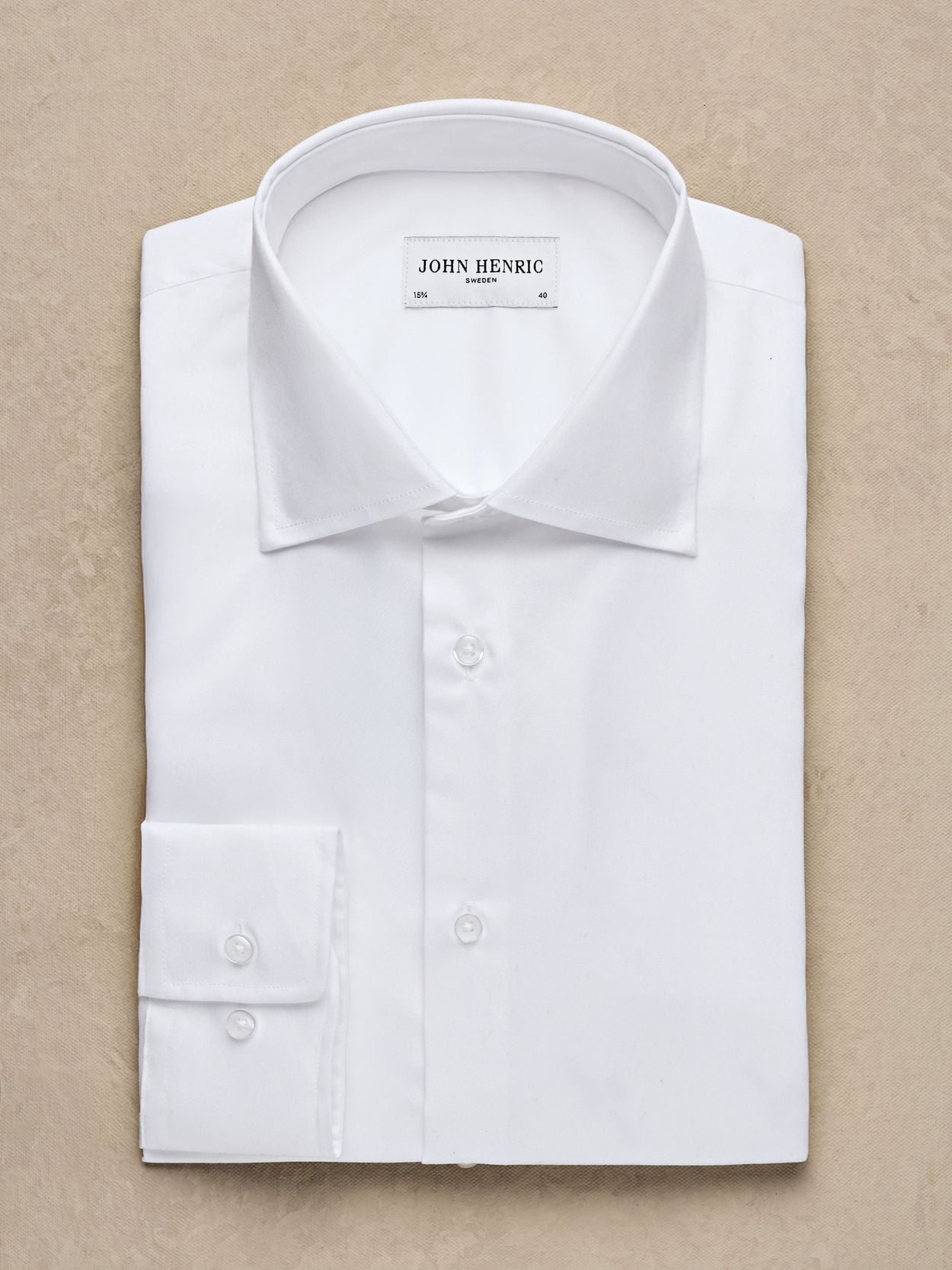 White Shirt - Cotton Twill Slim Fit - Buy online | John Henric