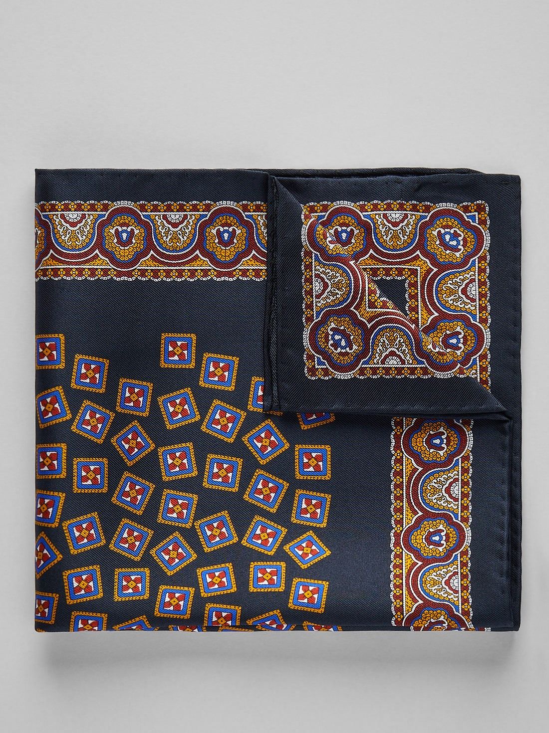 Blue Pocket Square Geometric 