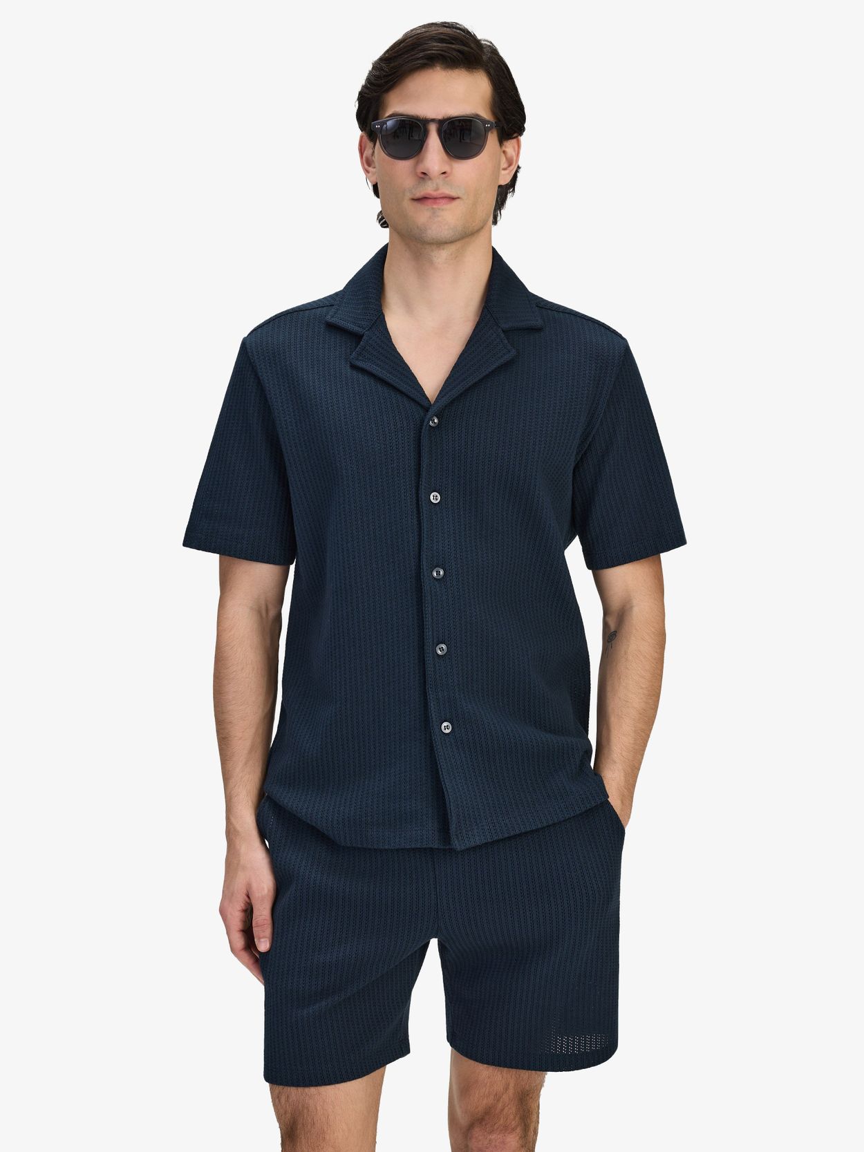 Image number 3 for product Marineblå Casual Fit Heklet-sett
