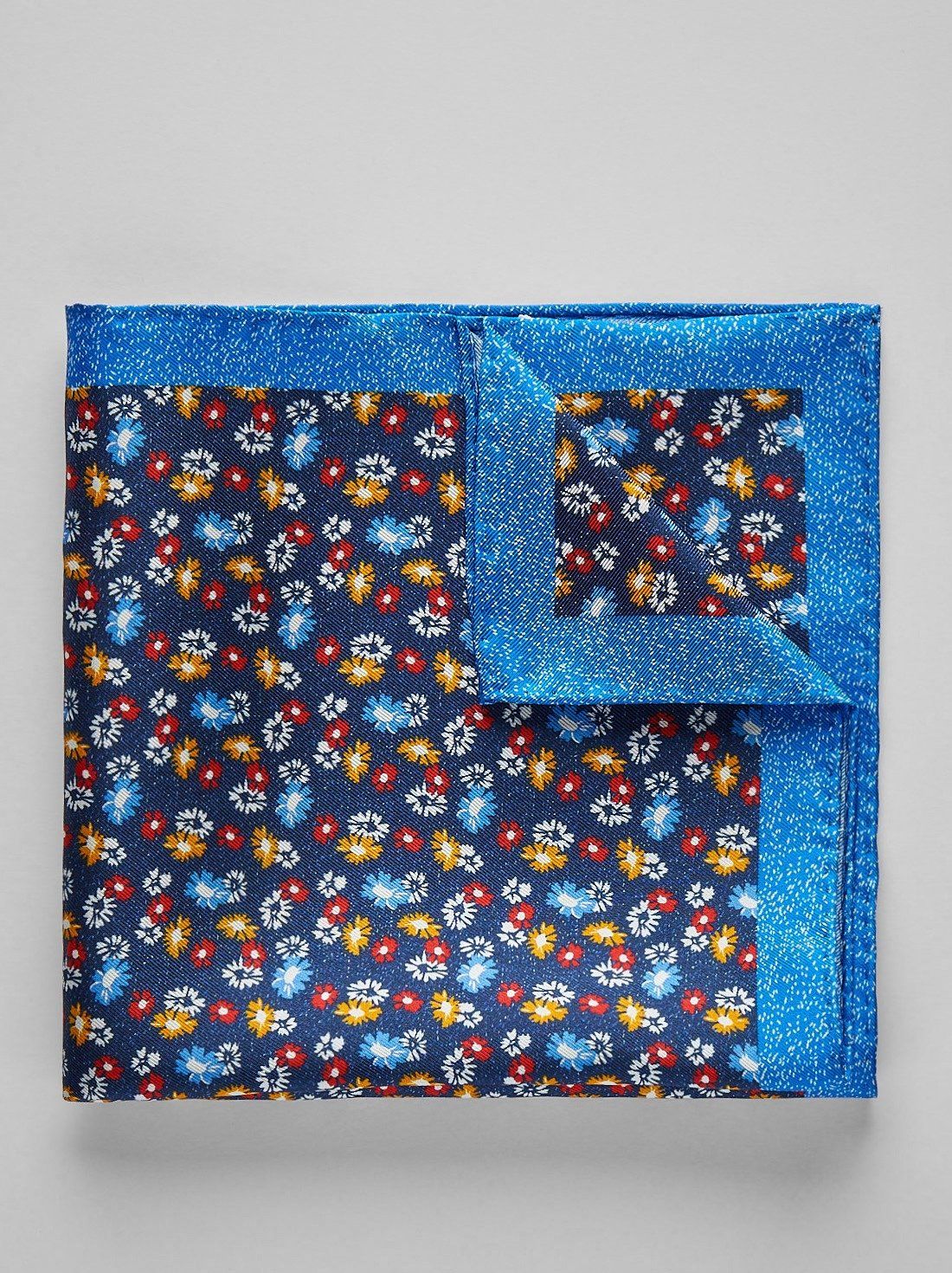Mørkeblå Lommetørklæde Blomster