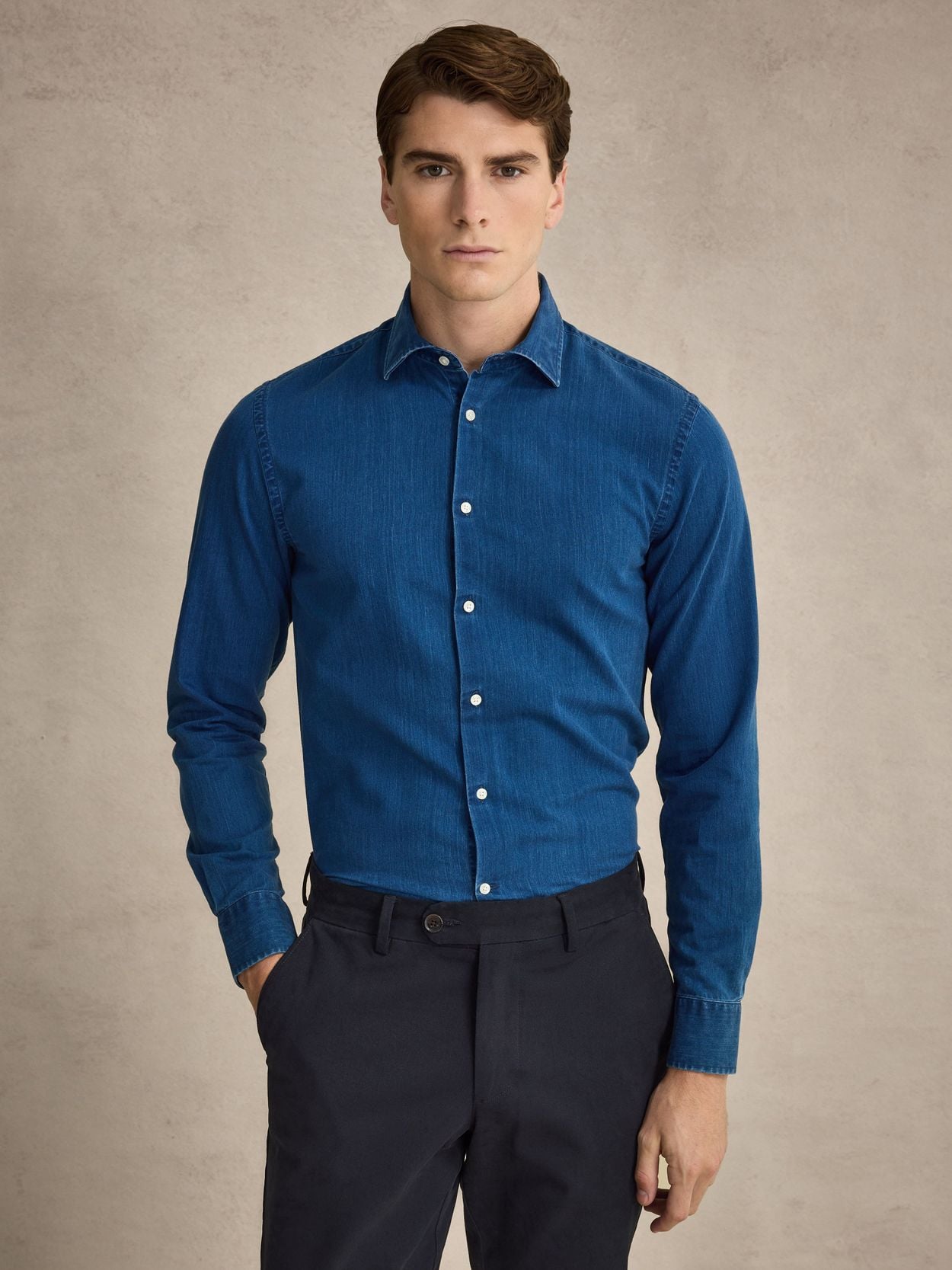 blue dress shirt with blue jeans Men's Creek Barn Denim Shirt | Color: BLUE main image 1