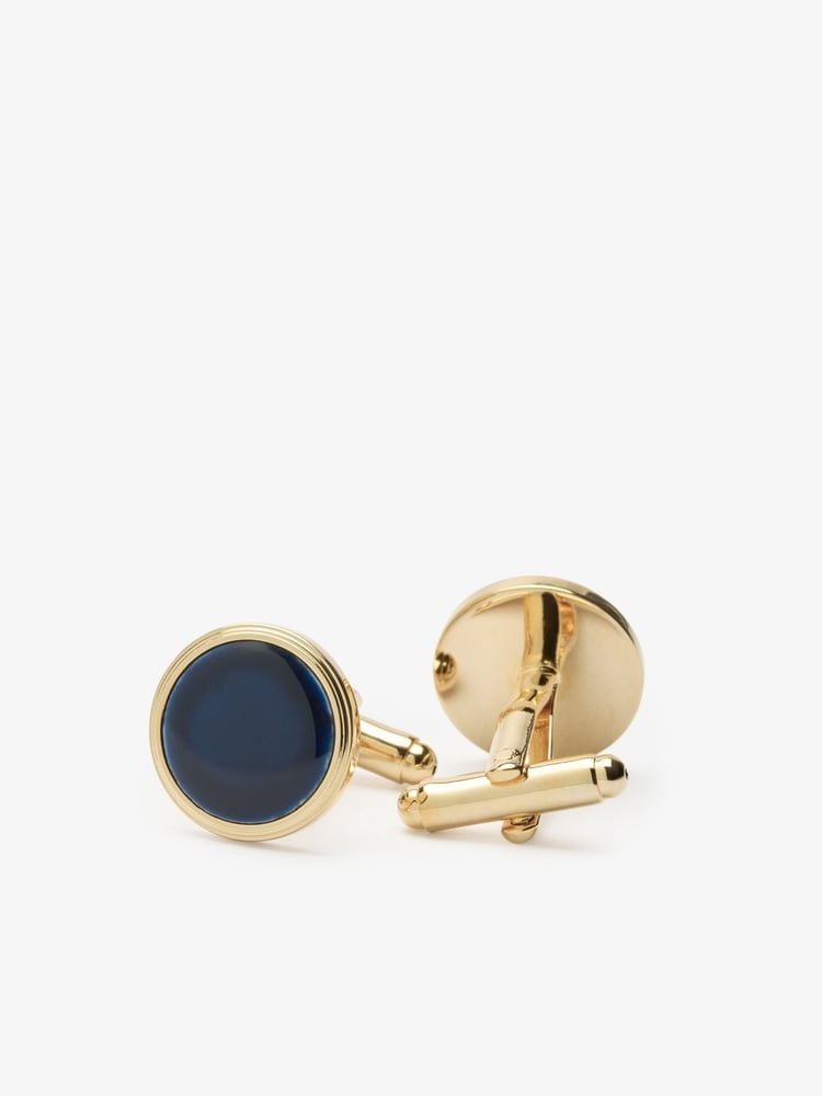 Gold Cufflinks Round