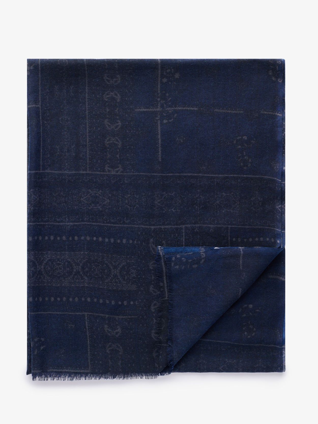 Blue Scarf - Wool Paisley - Buy online | John Henric