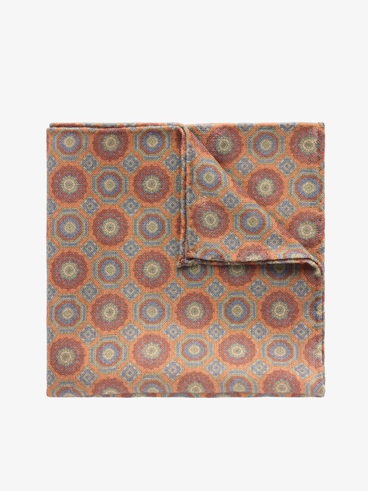 Orange Geometric Pocket Square