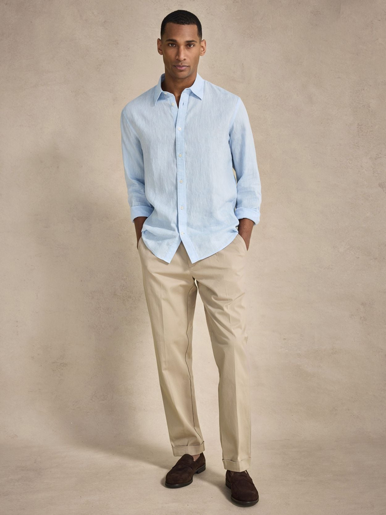 blue linen dress shirt John Henric - Light name_sub::Pebble Crepe This attention Vintage Lace Scoop Neckline Size Options:Standard Size