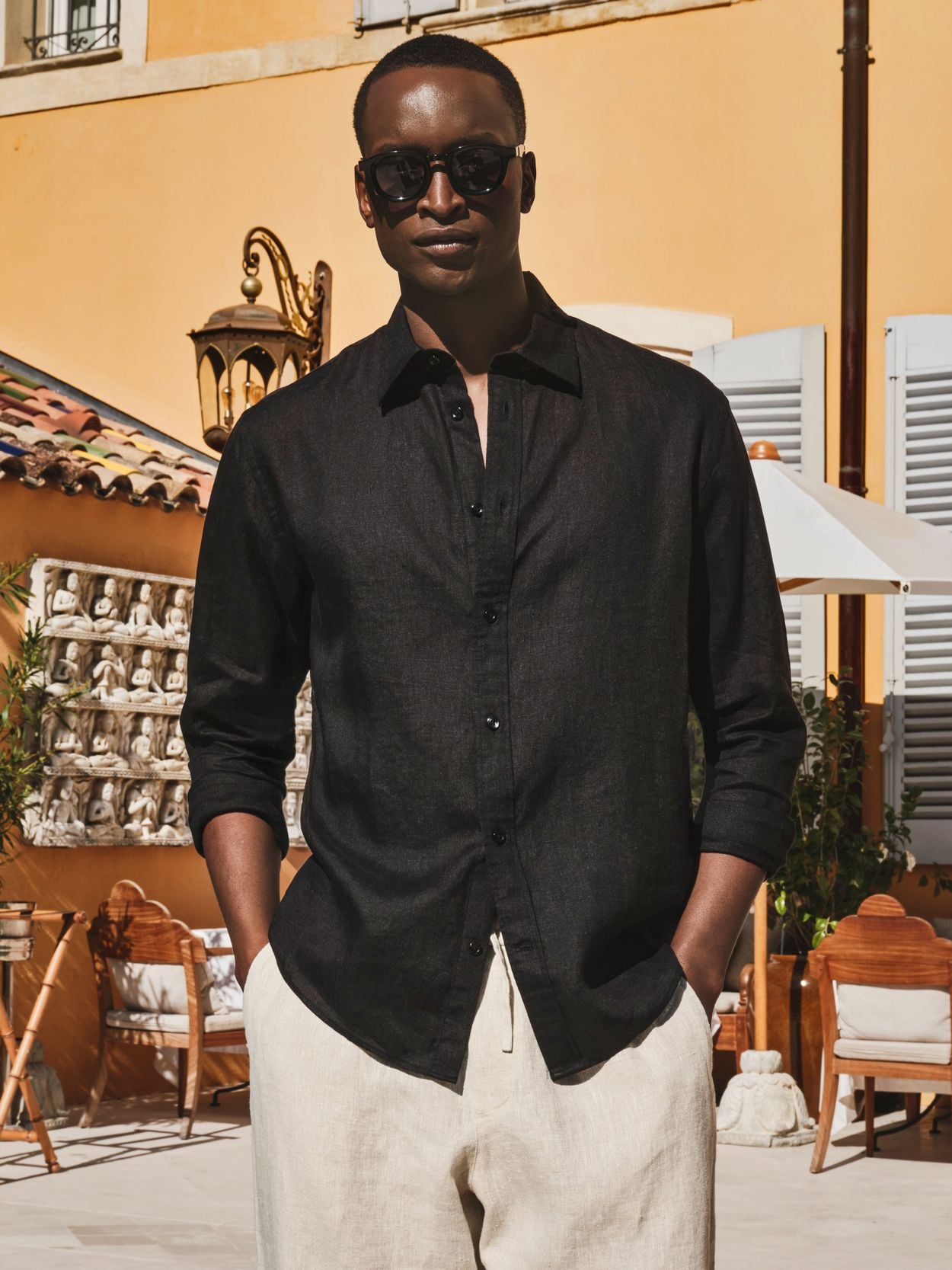 black linen dress shirt James Perse Linen Oversized Shirt main image 1