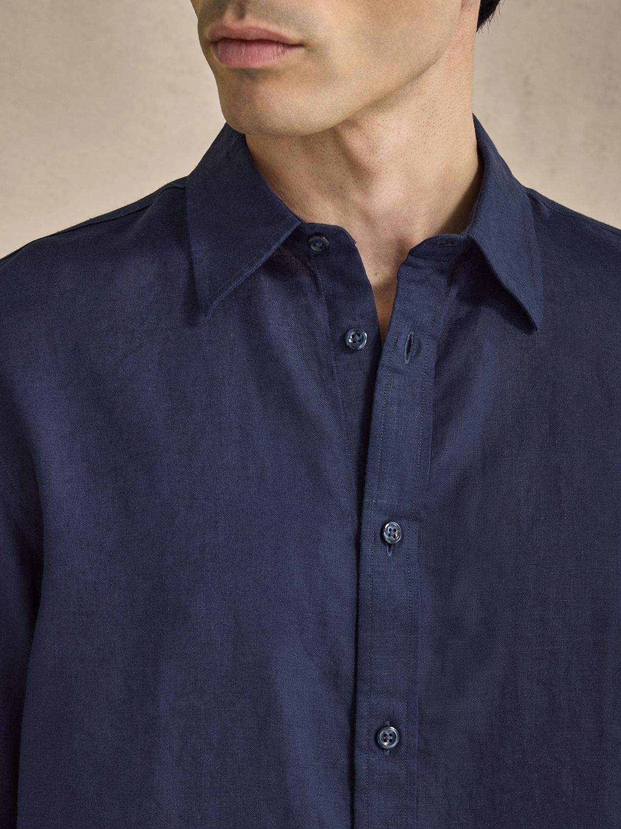 Navy Blue Linen Shirt - Linen Casual Fit - Buy online | John Henric