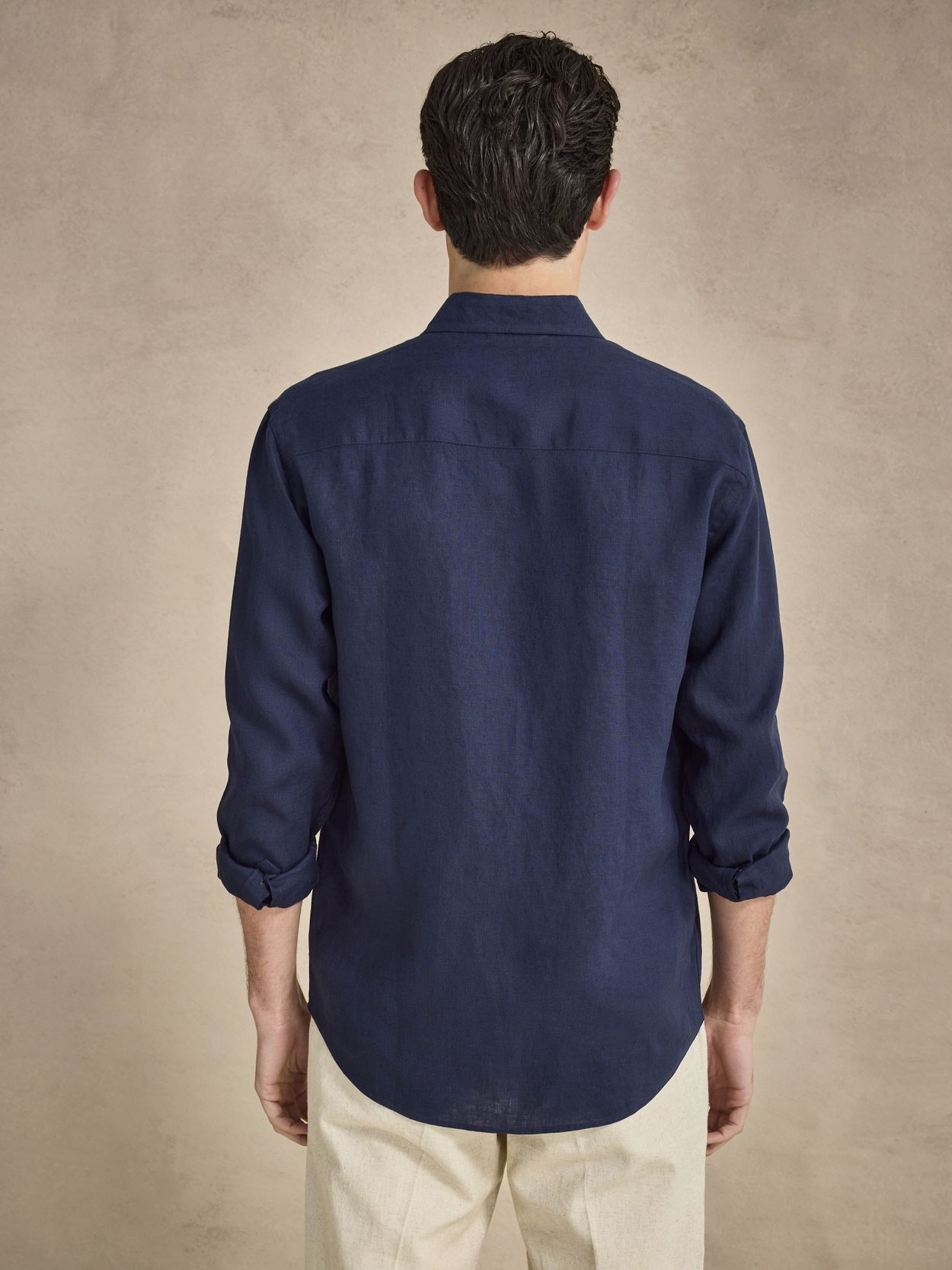 Navy Blue Linen Shirt - Linen Casual Fit - Buy online | John Henric