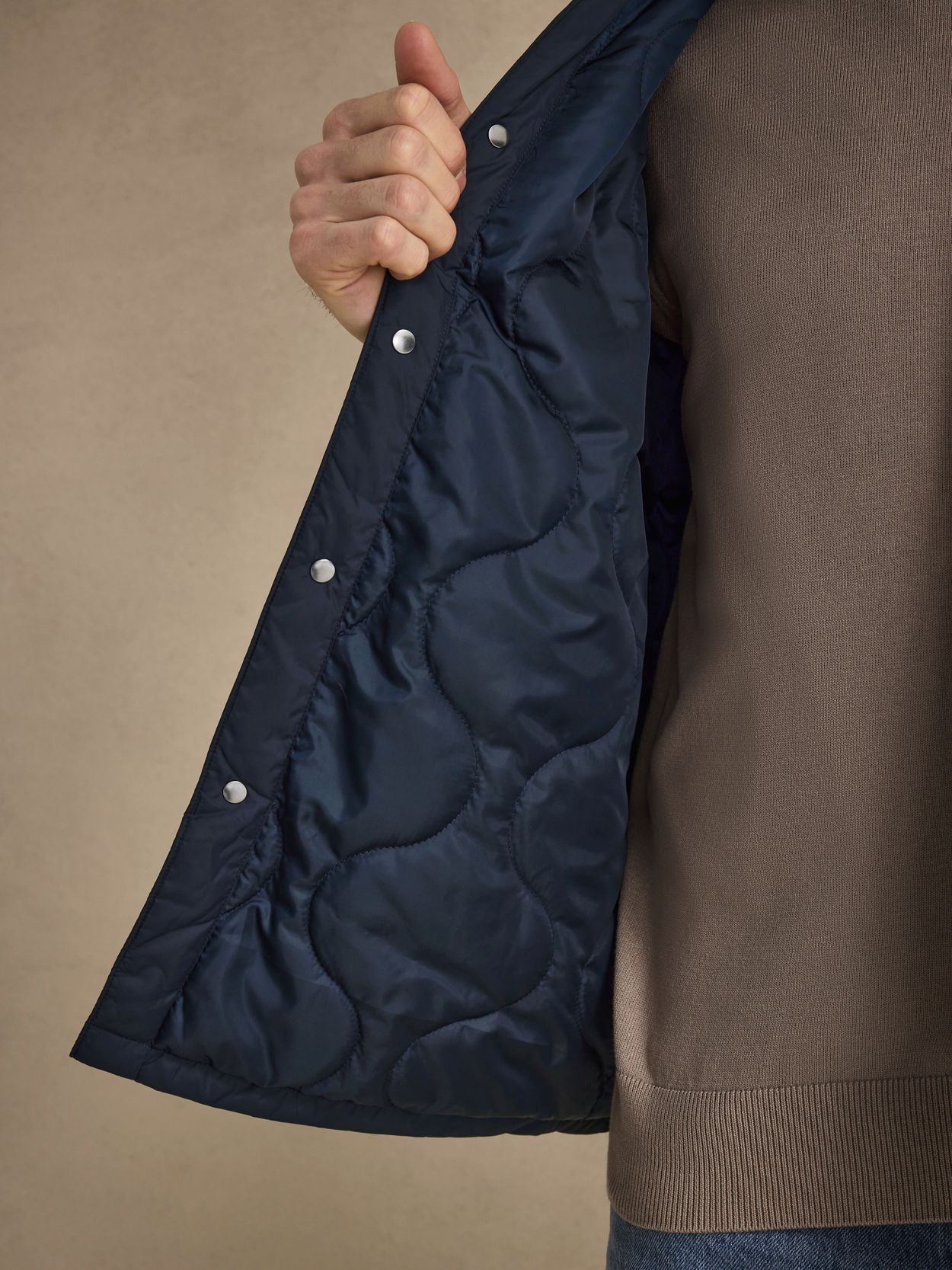 Navy Blue Padded Overshirt - Men